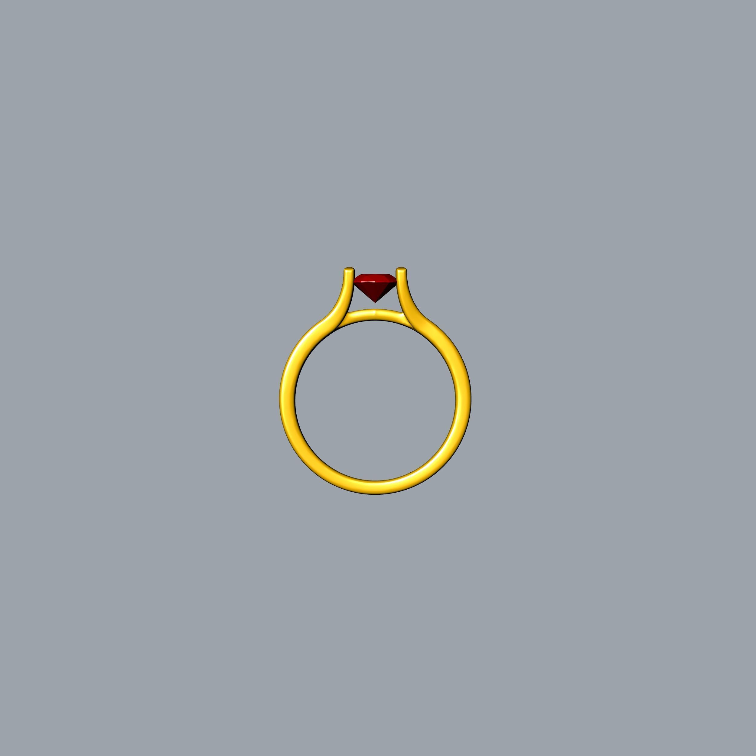 Stylish Tension Setting Ring 3D print model_9