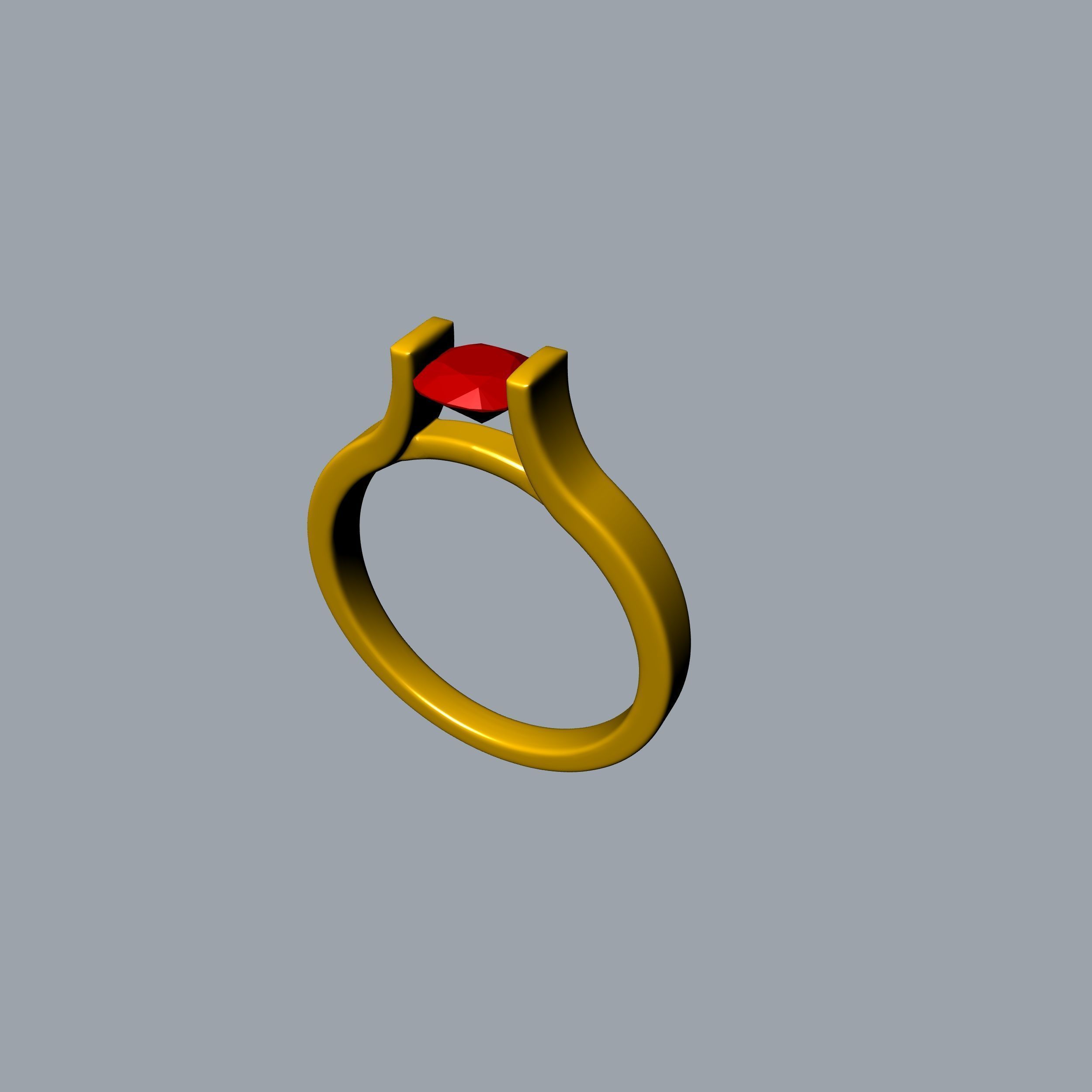 Stylish Tension Setting Ring 3D print model_14