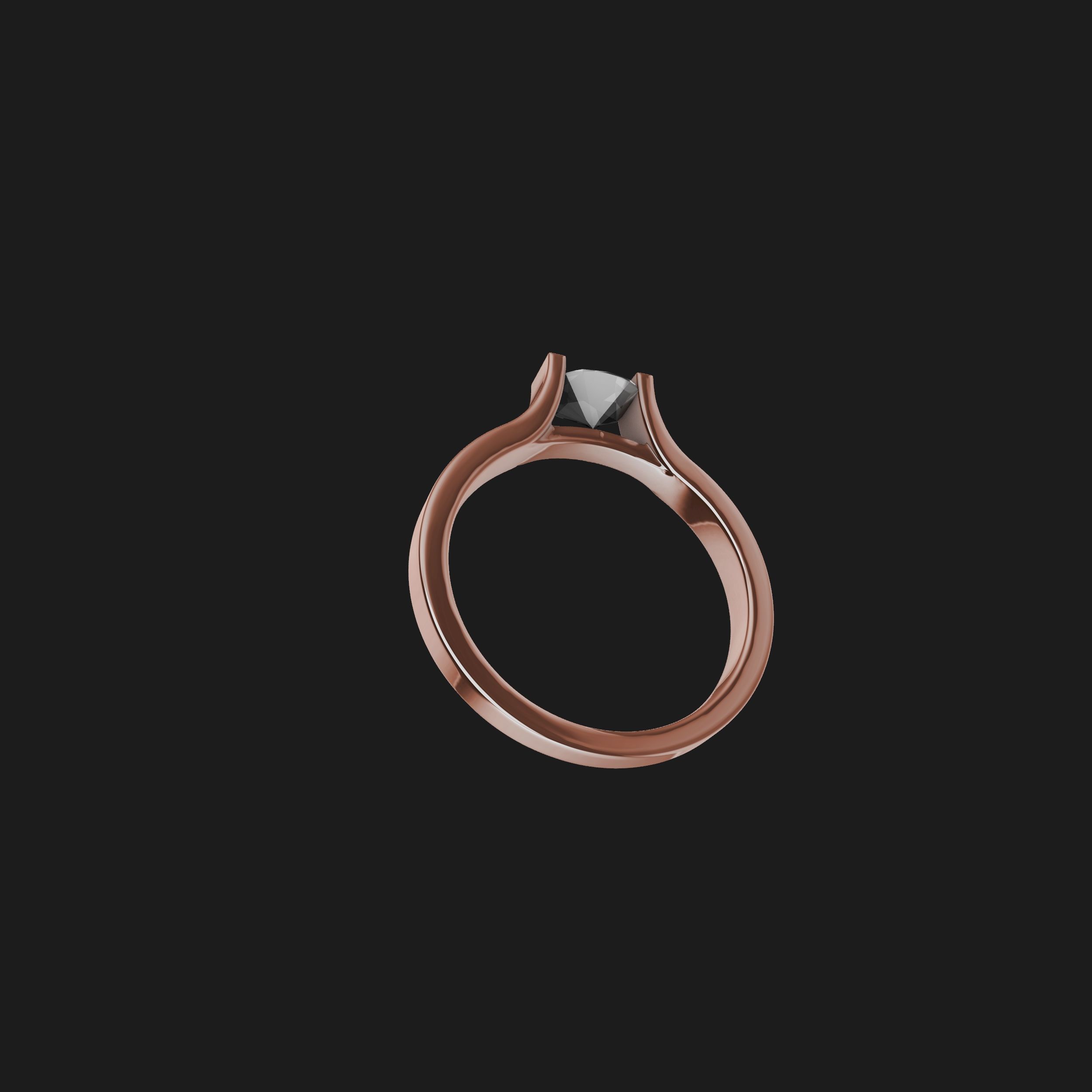 Stylish Tension Setting Ring 3D print model_7