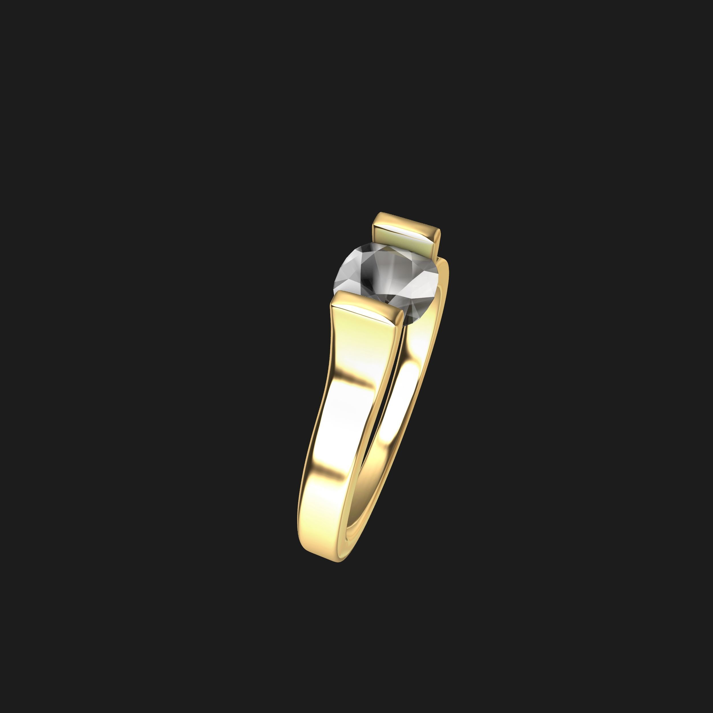 Stylish Tension Setting Ring 3D print model_6