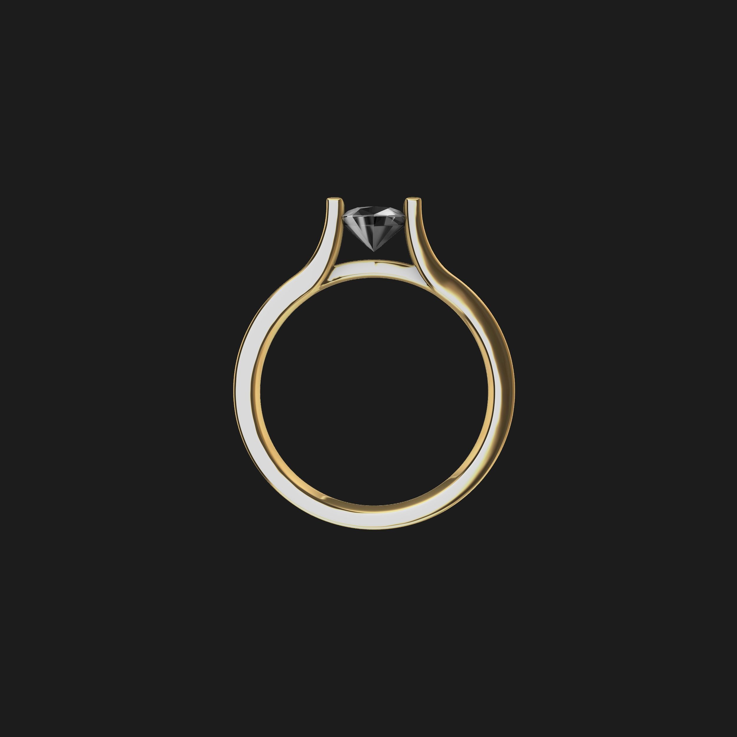 Stylish Tension Setting Ring 3D print model_3