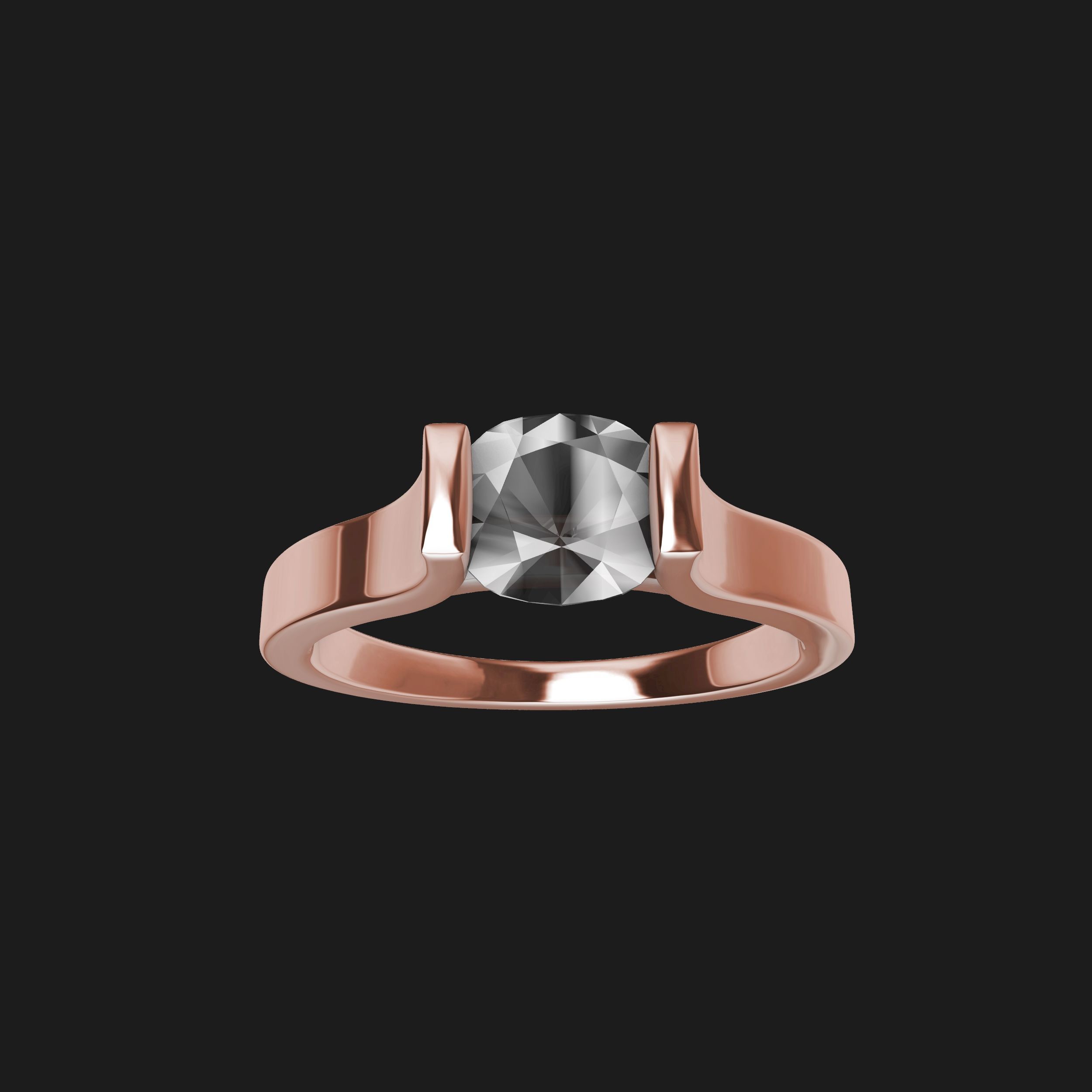 Stylish Tension Setting Ring 3D print model_1