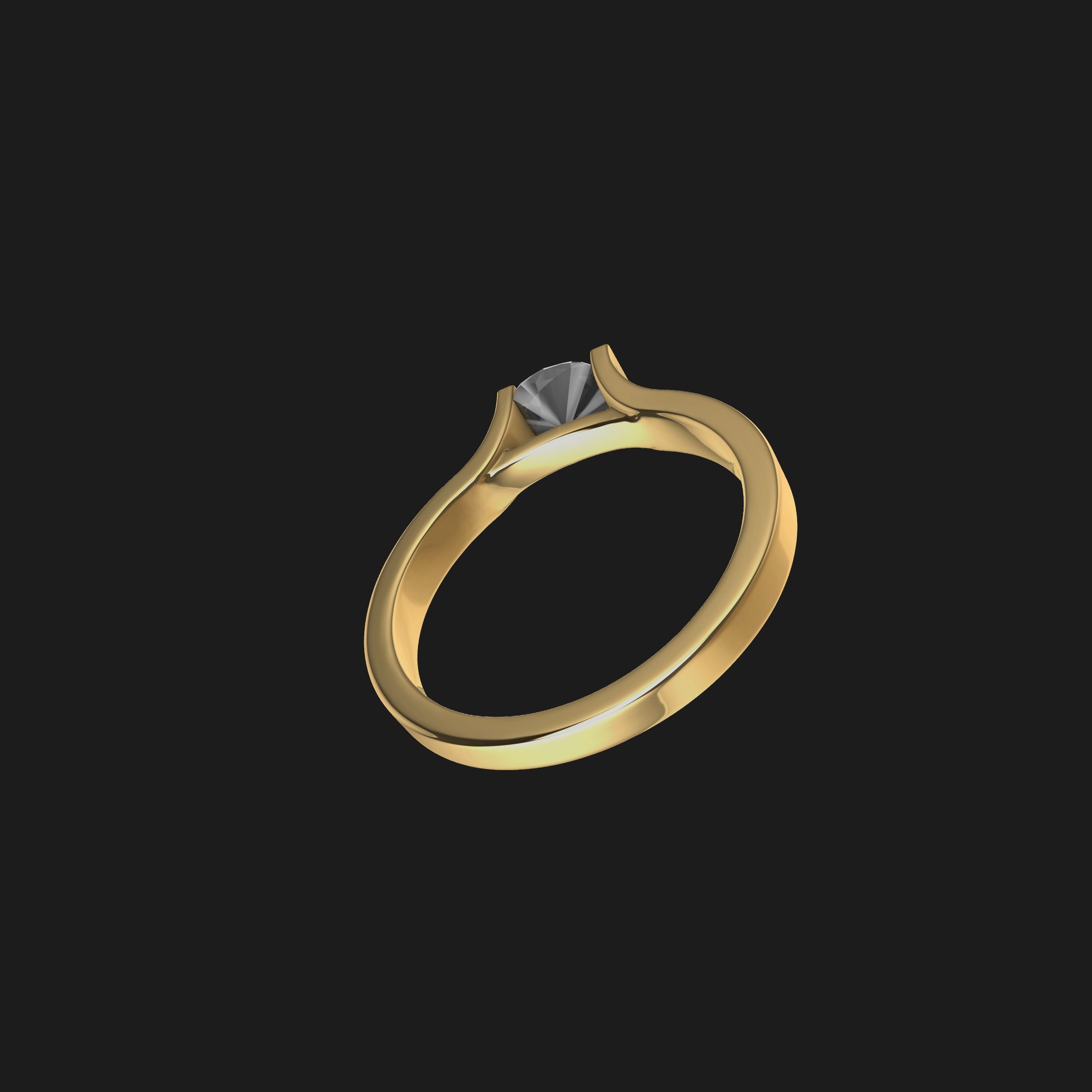 Stylish Tension Setting Ring 3D print model_5