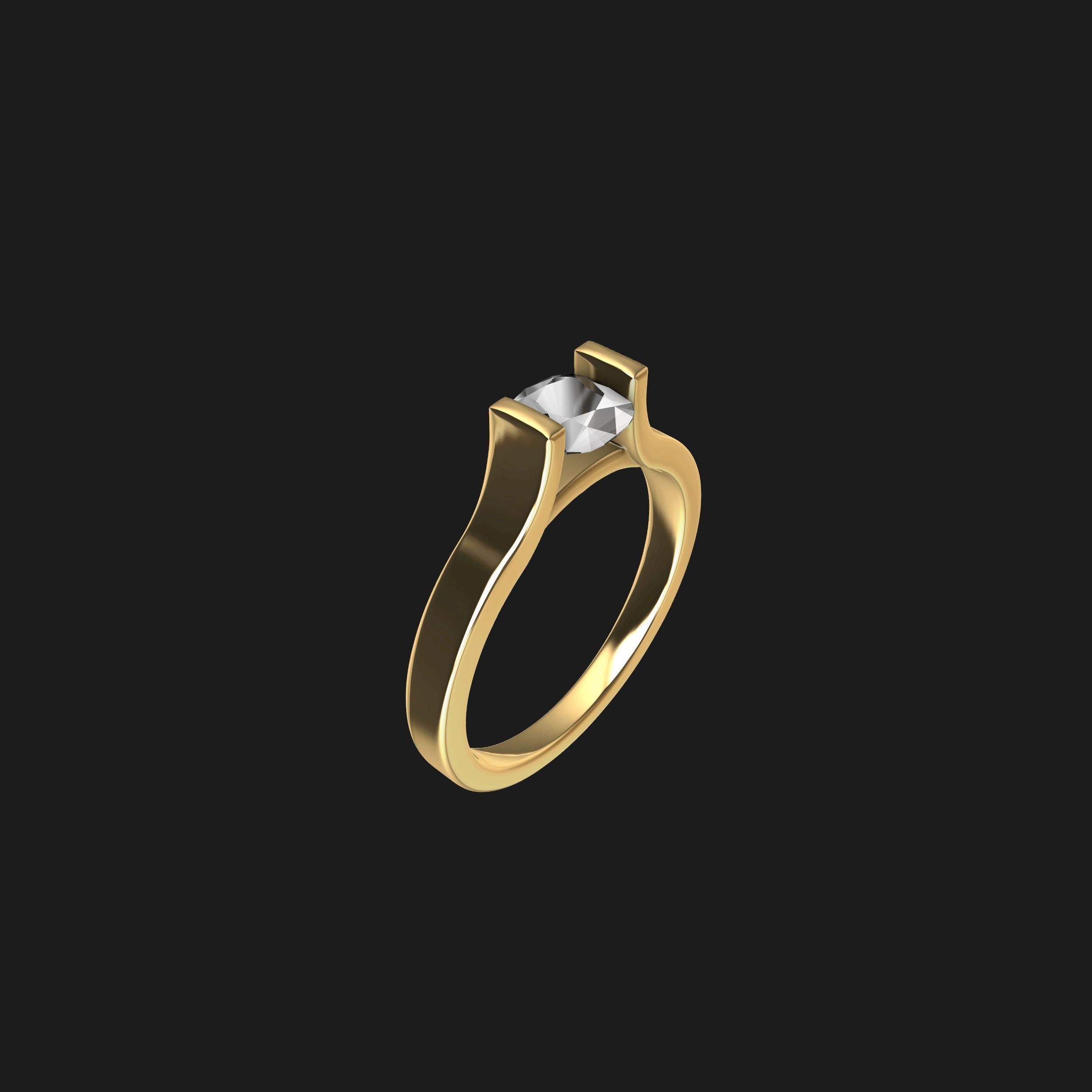 Stylish Tension Setting Ring 3D print model_4