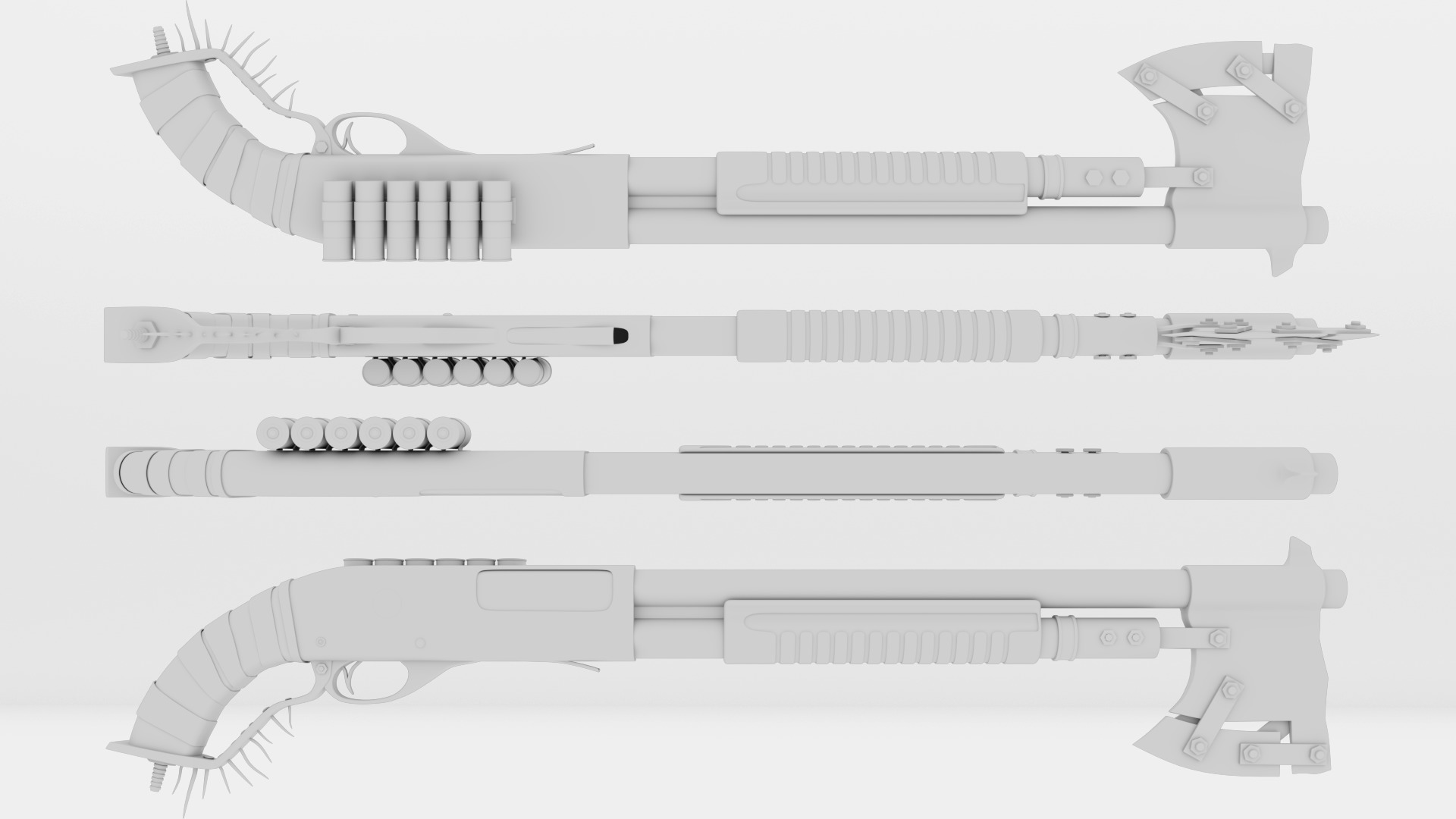 Remington 870 Modified Low-poly 3D model_1