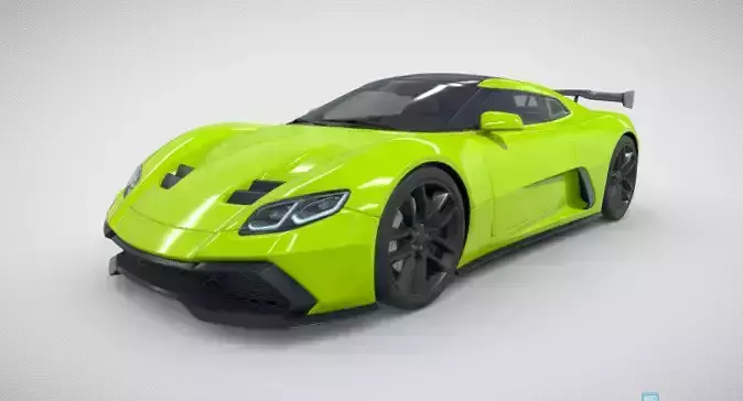 Realistic Racing Car 3D Model