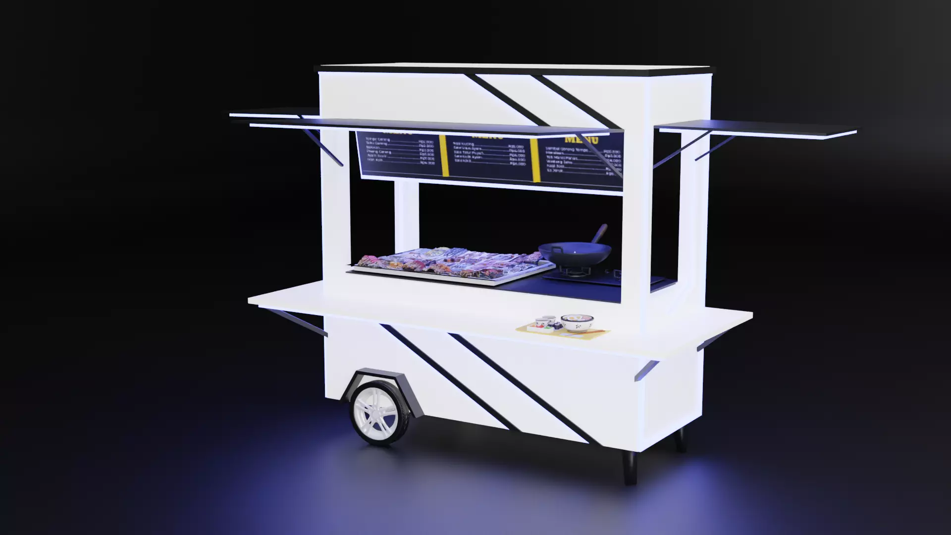 Street Food Cart Low-poly 3D model
