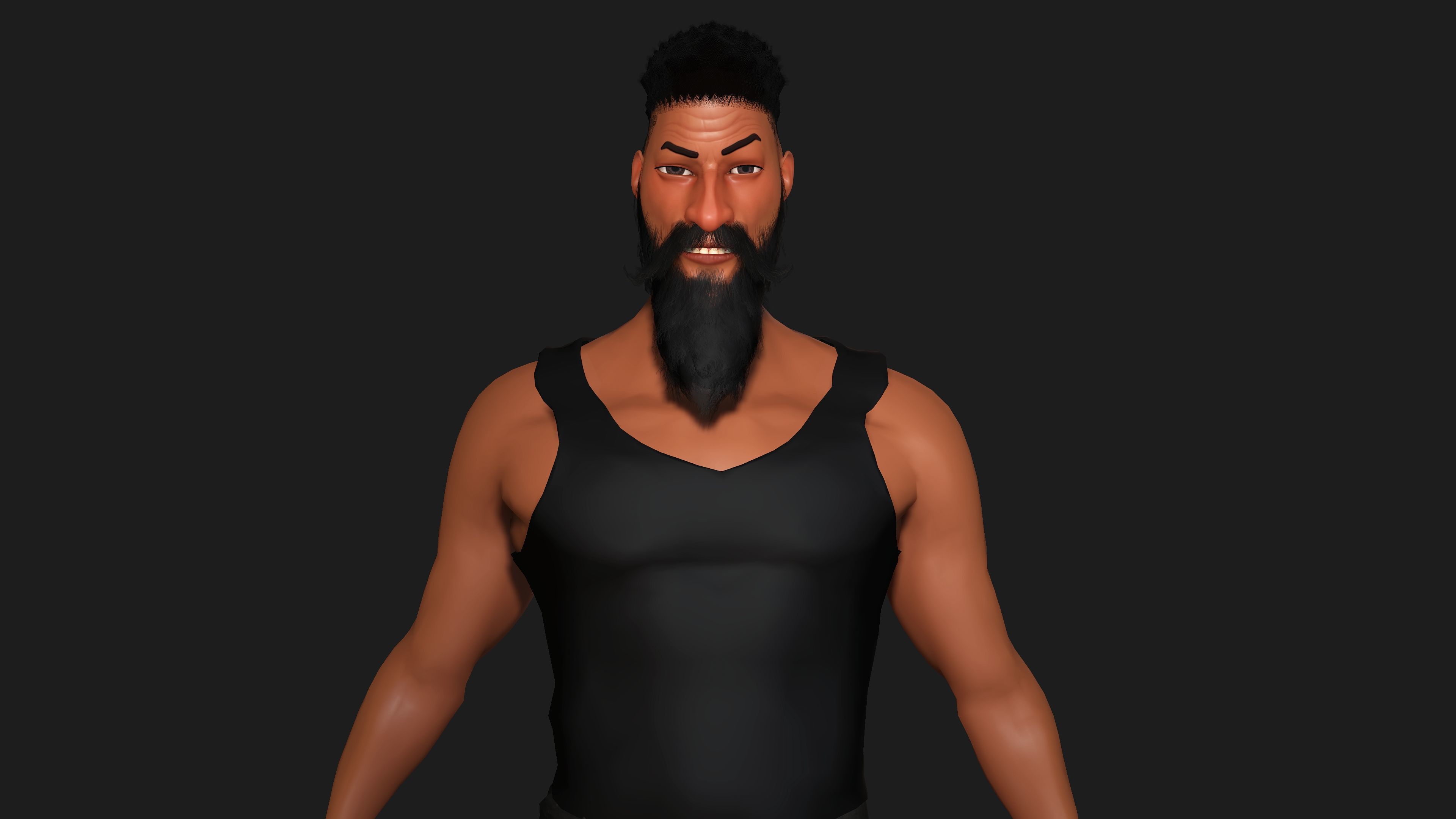 AAA 3D STYLIZED CARTOON CHARACTER - MUSCULAR MAN Low-poly 3D model_5