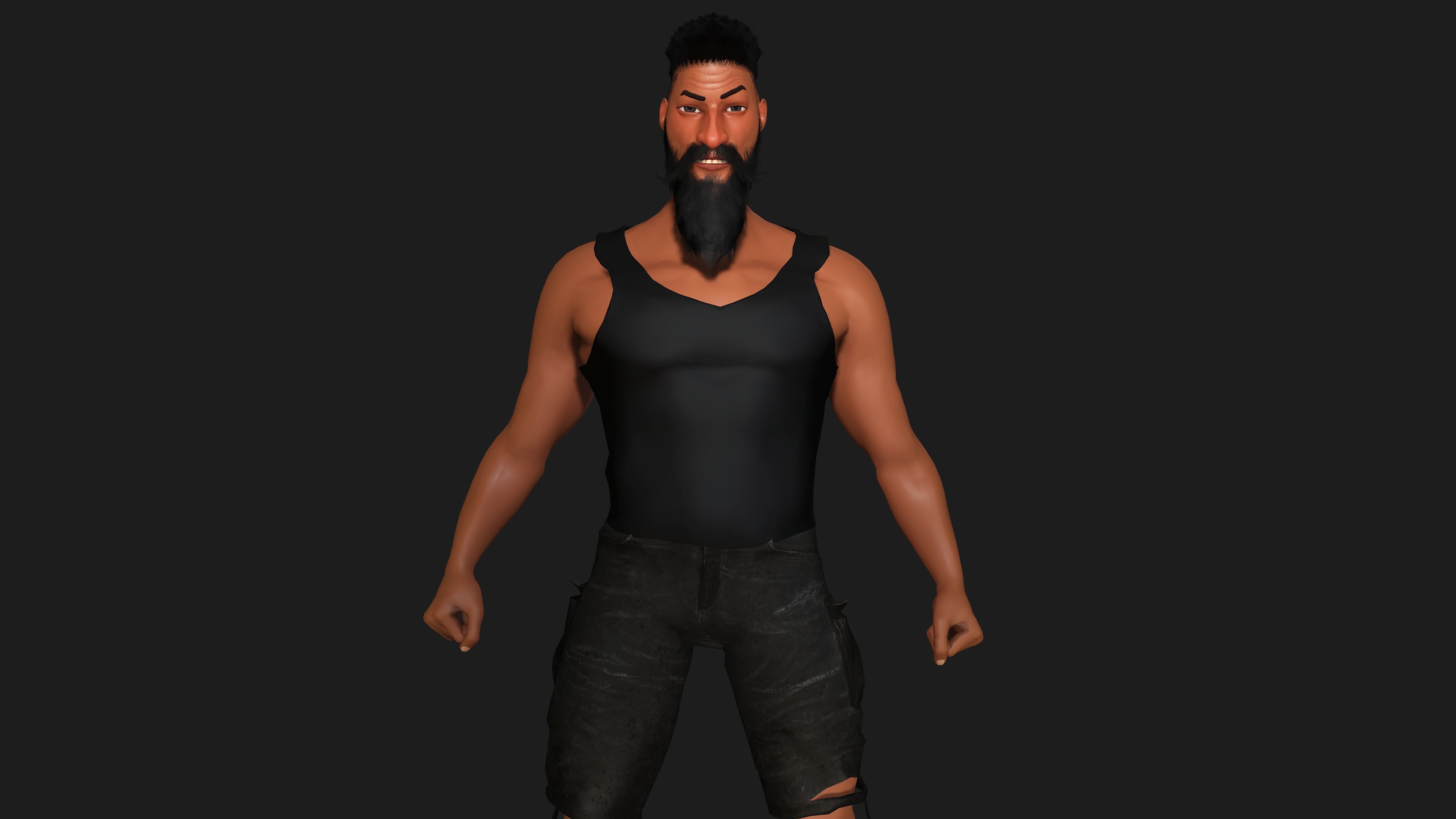 AAA 3D STYLIZED CARTOON CHARACTER - MUSCULAR MAN Low-poly 3D model_3