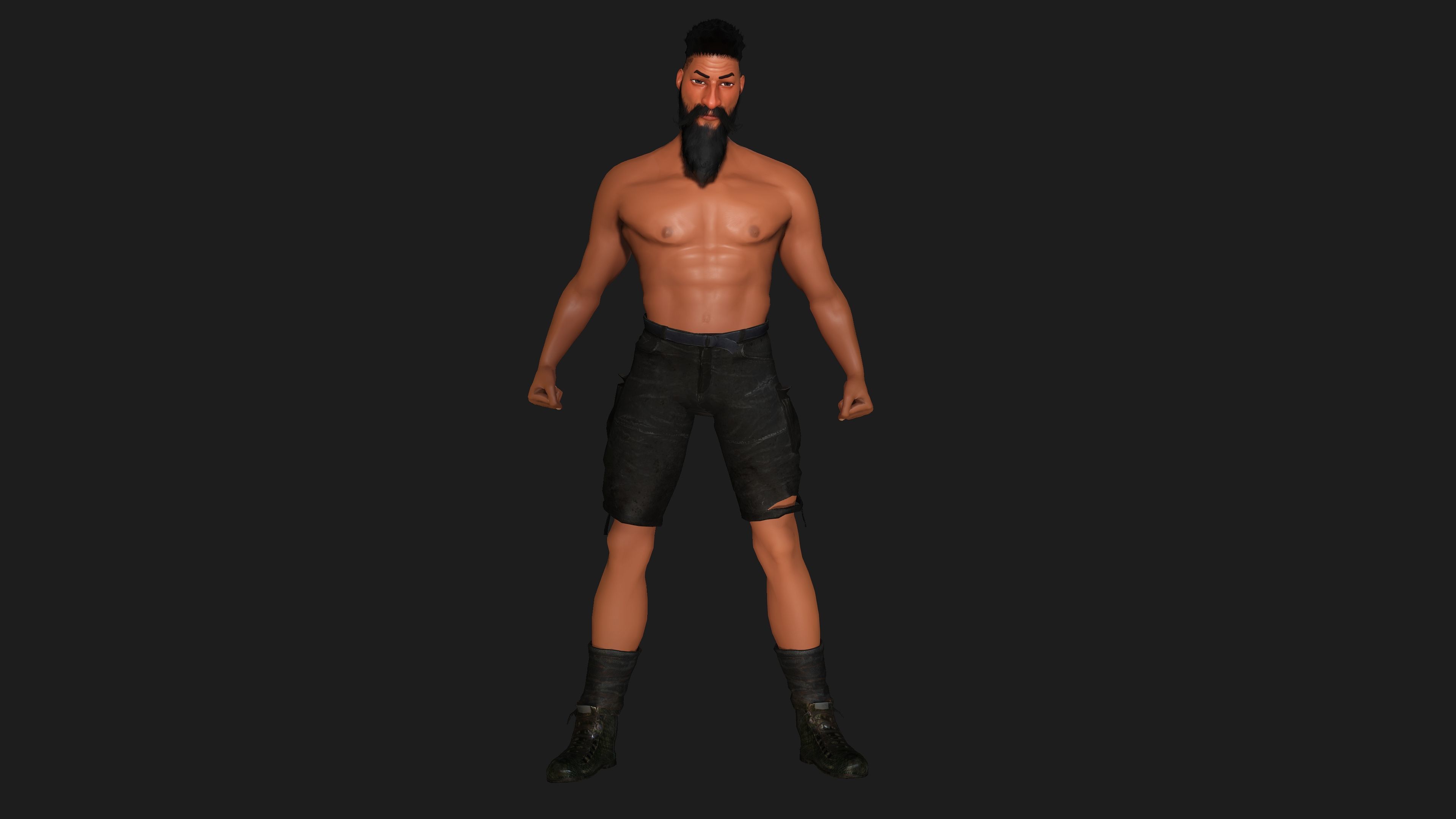 AAA 3D STYLIZED CARTOON CHARACTER - MUSCULAR MAN Low-poly 3D model_10