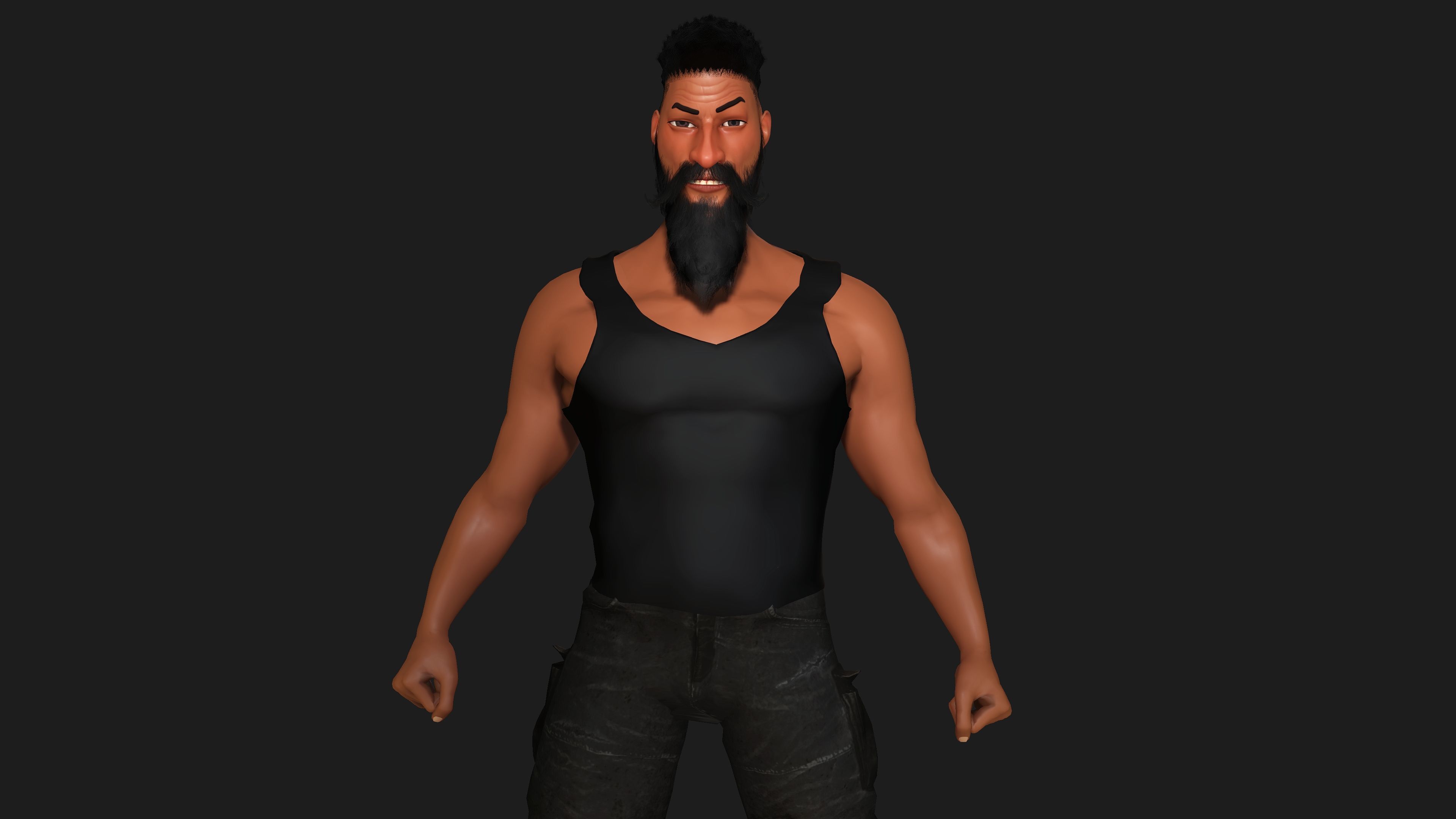 AAA 3D STYLIZED CARTOON CHARACTER - MUSCULAR MAN Low-poly 3D model_4