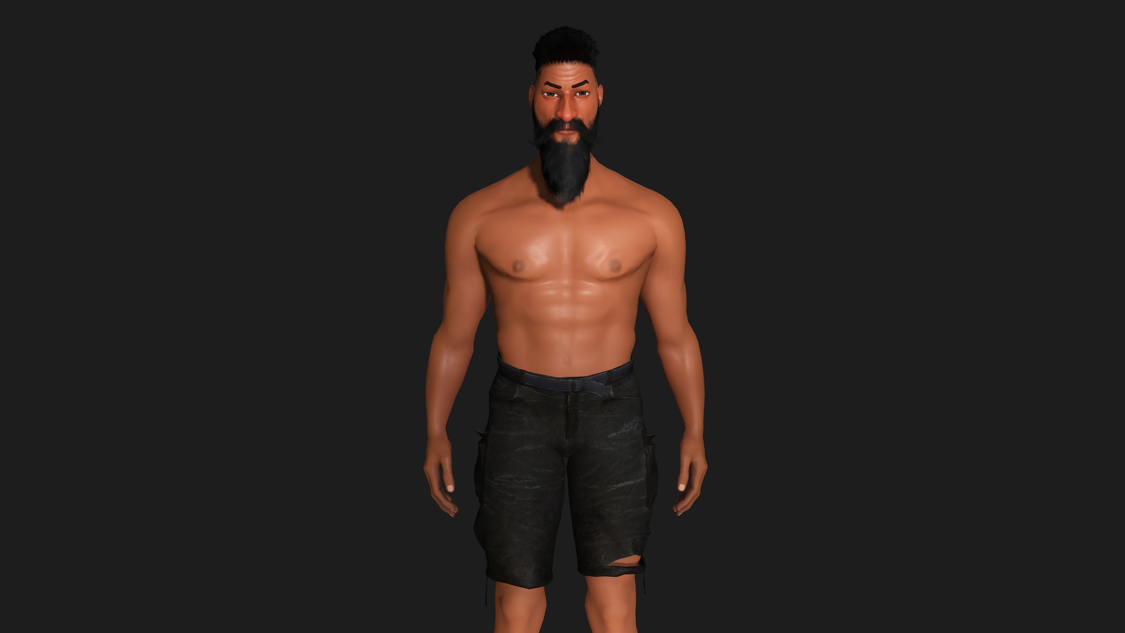 AAA 3D STYLIZED CARTOON CHARACTER - MUSCULAR MAN Low-poly 3D model_8