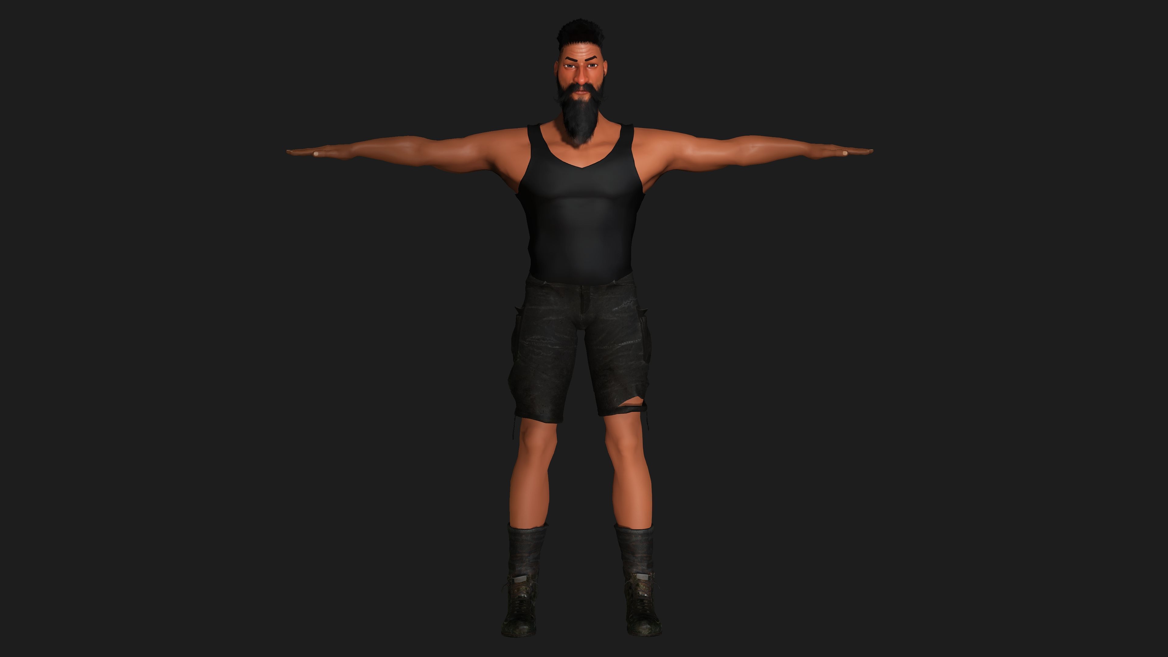 AAA 3D STYLIZED CARTOON CHARACTER - MUSCULAR MAN Low-poly 3D model_13