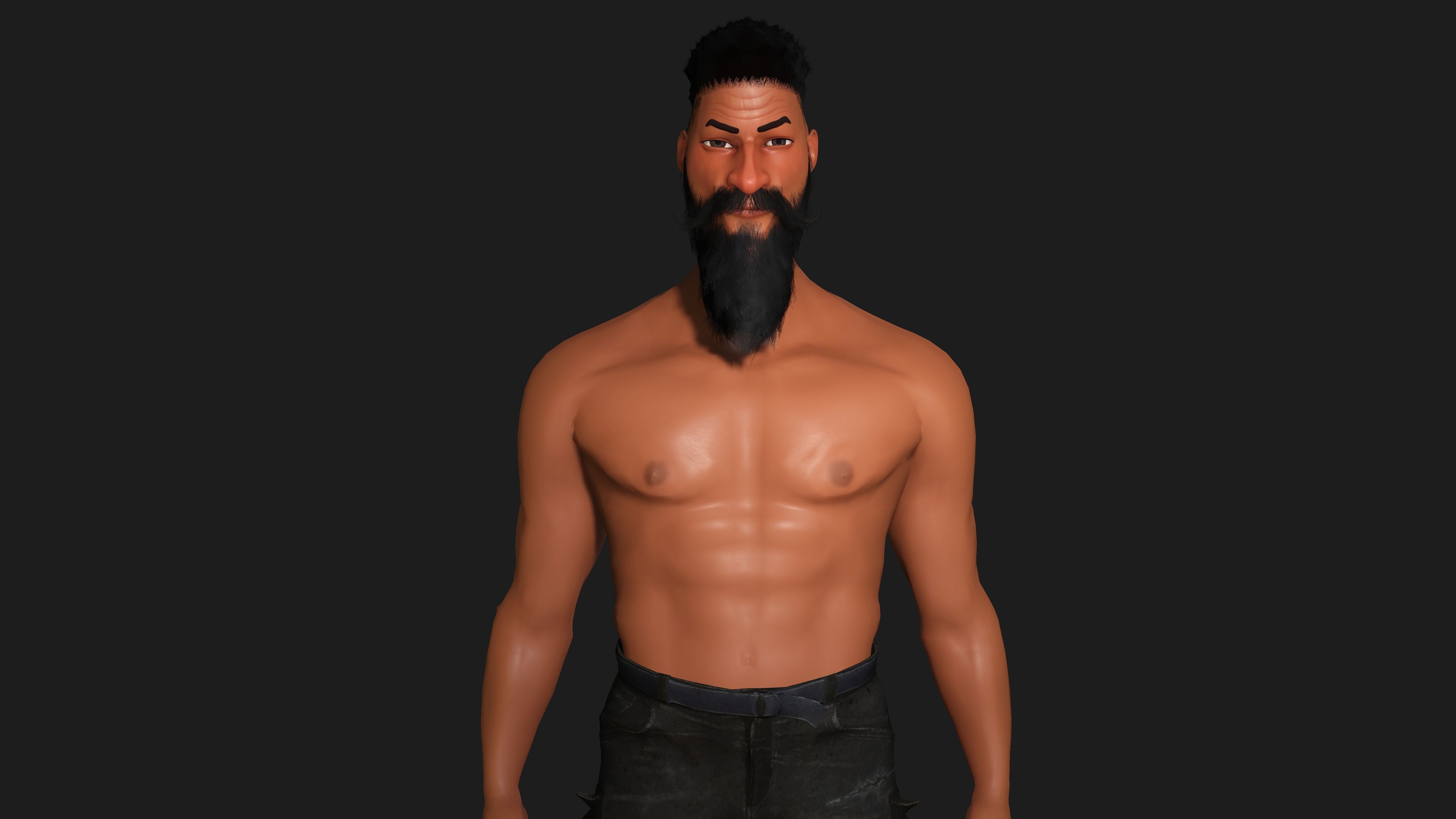 AAA 3D STYLIZED CARTOON CHARACTER - MUSCULAR MAN Low-poly 3D model_6