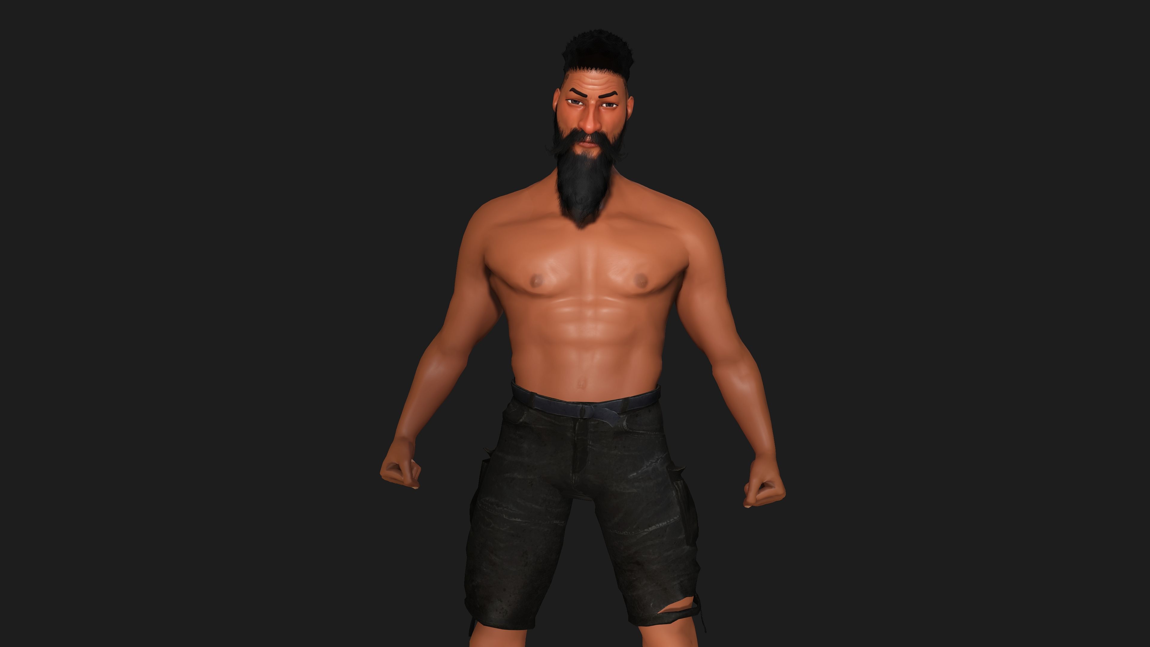 AAA 3D STYLIZED CARTOON CHARACTER - MUSCULAR MAN Low-poly 3D model_11