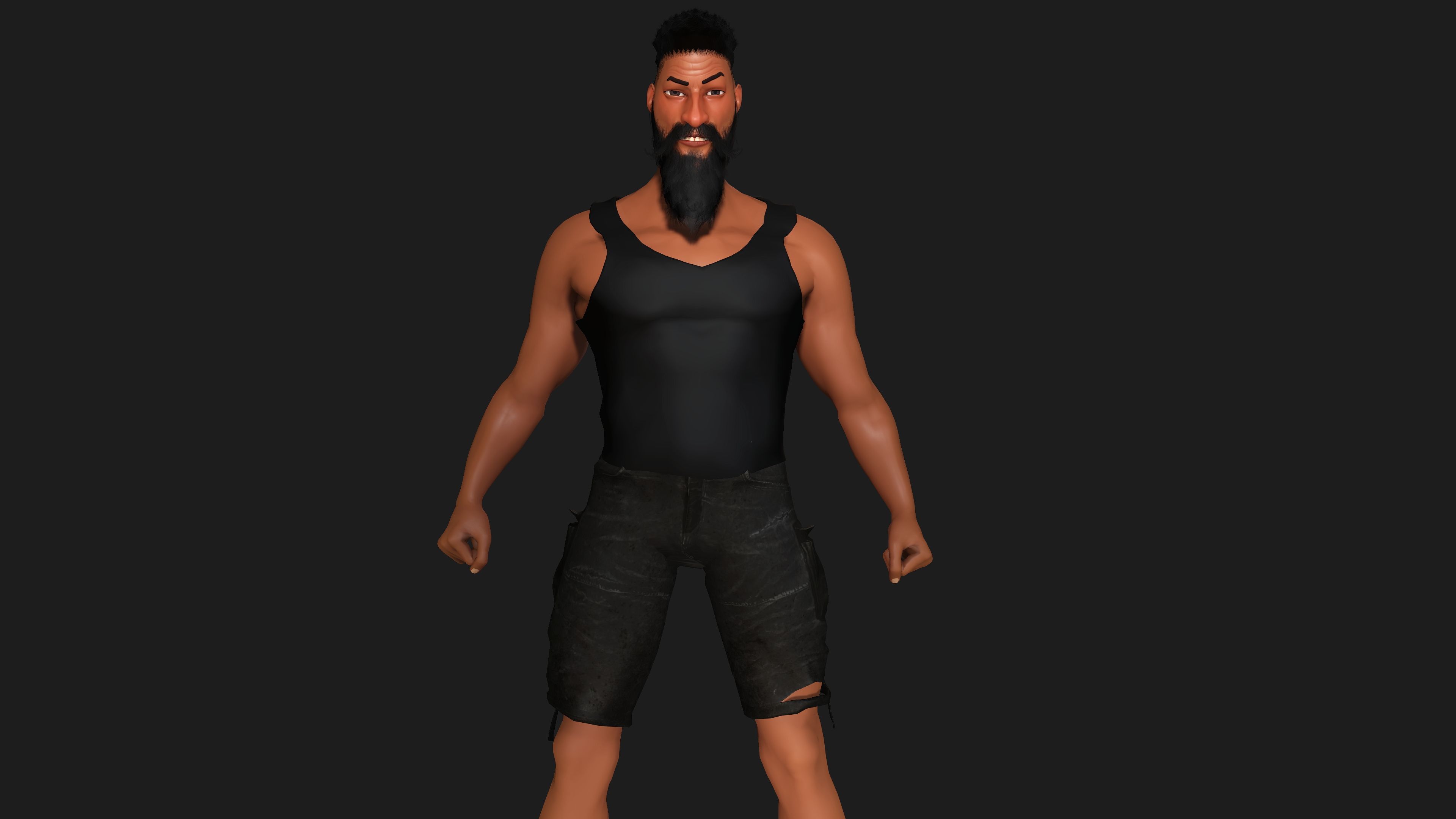 AAA 3D STYLIZED CARTOON CHARACTER - MUSCULAR MAN Low-poly 3D model_2