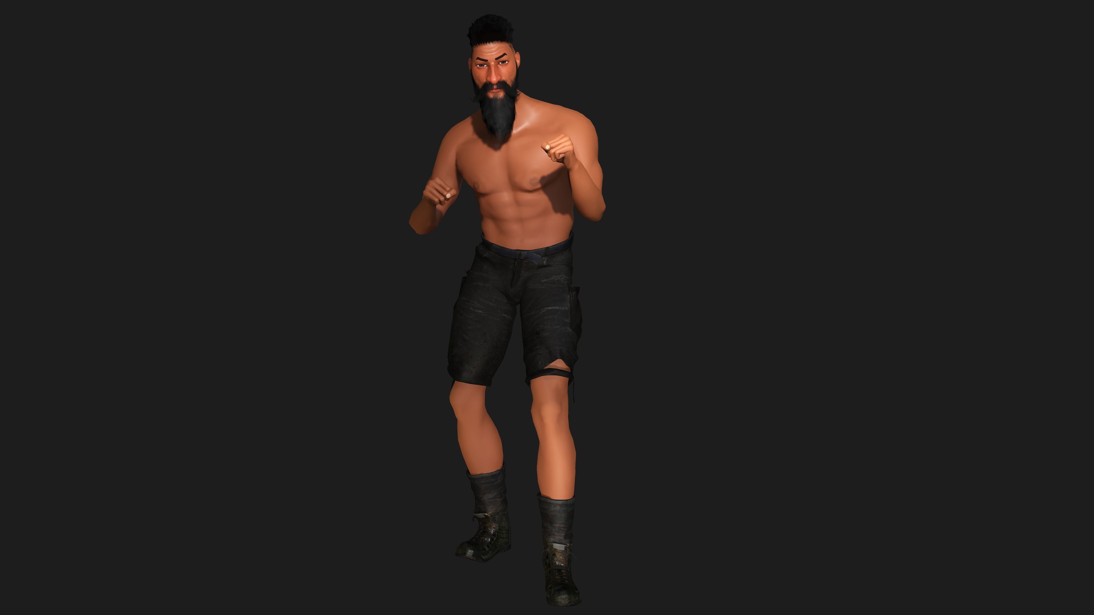 AAA 3D STYLIZED CARTOON CHARACTER - MUSCULAR MAN Low-poly 3D model_9