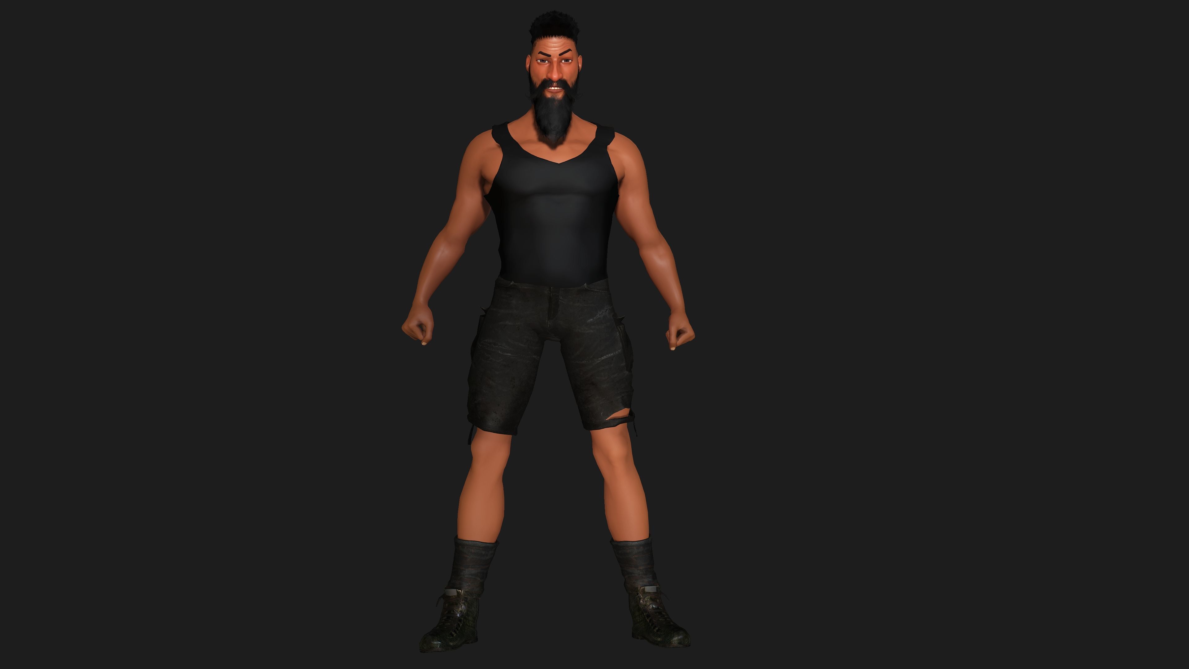 AAA 3D STYLIZED CARTOON CHARACTER - MUSCULAR MAN Low-poly 3D model_1