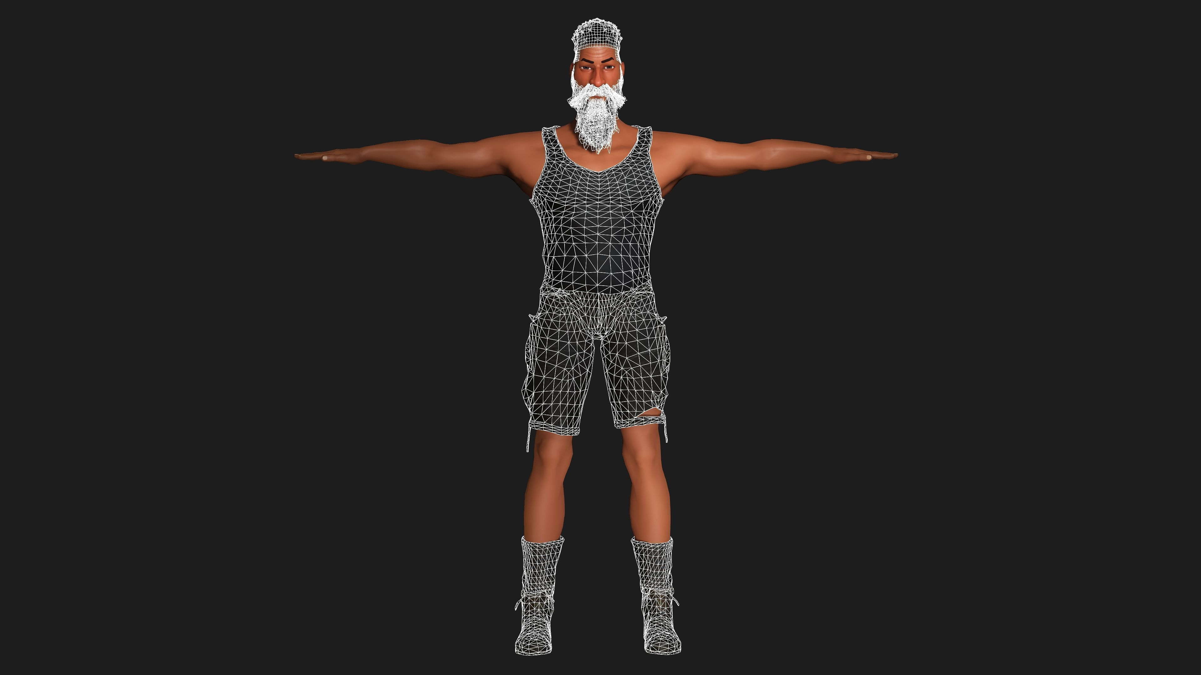 AAA 3D STYLIZED CARTOON CHARACTER - MUSCULAR MAN Low-poly 3D model_14