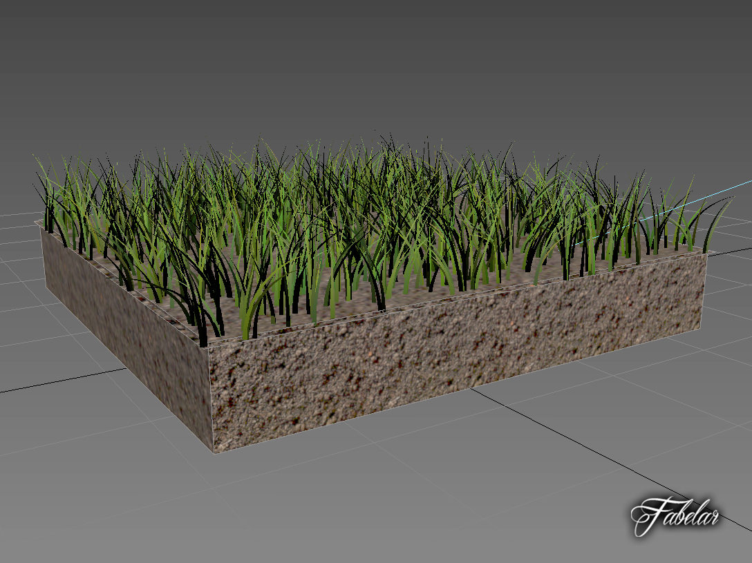 Grass patch 01 3D model_4