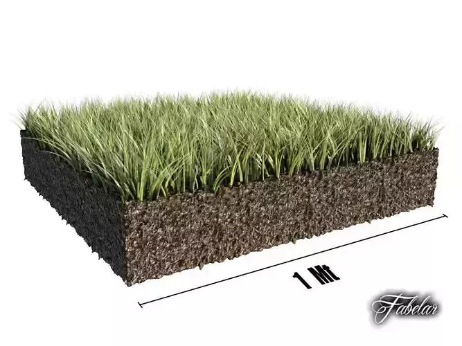 Grass patch 01 3D model