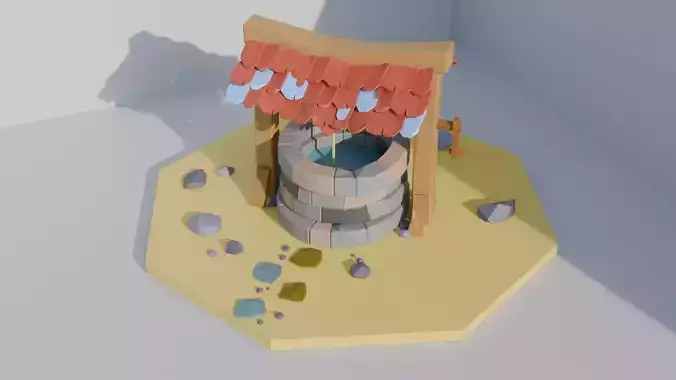 Low poly well model