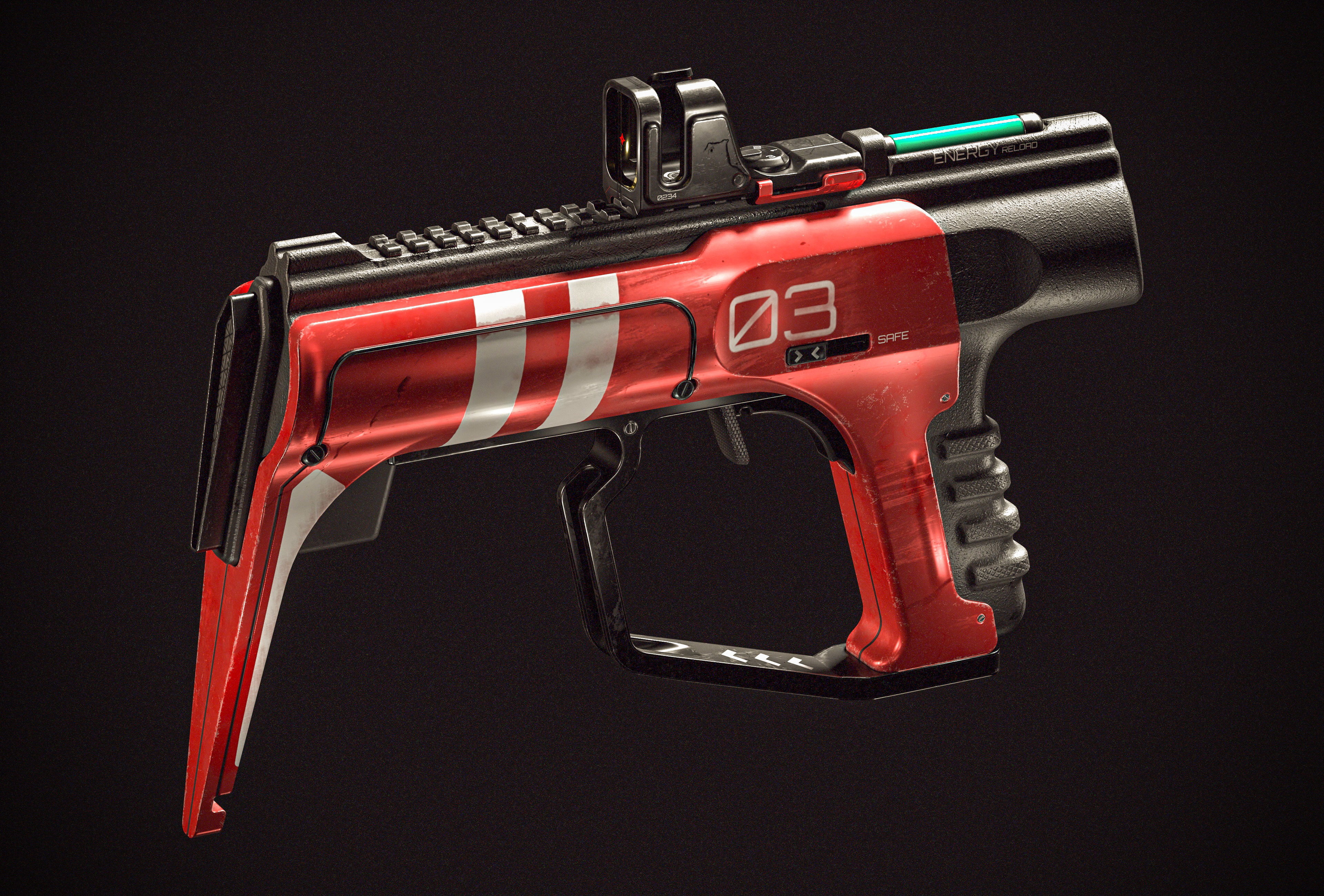 Sci-fi Beam SMG PBR Low-poly 3D model_10