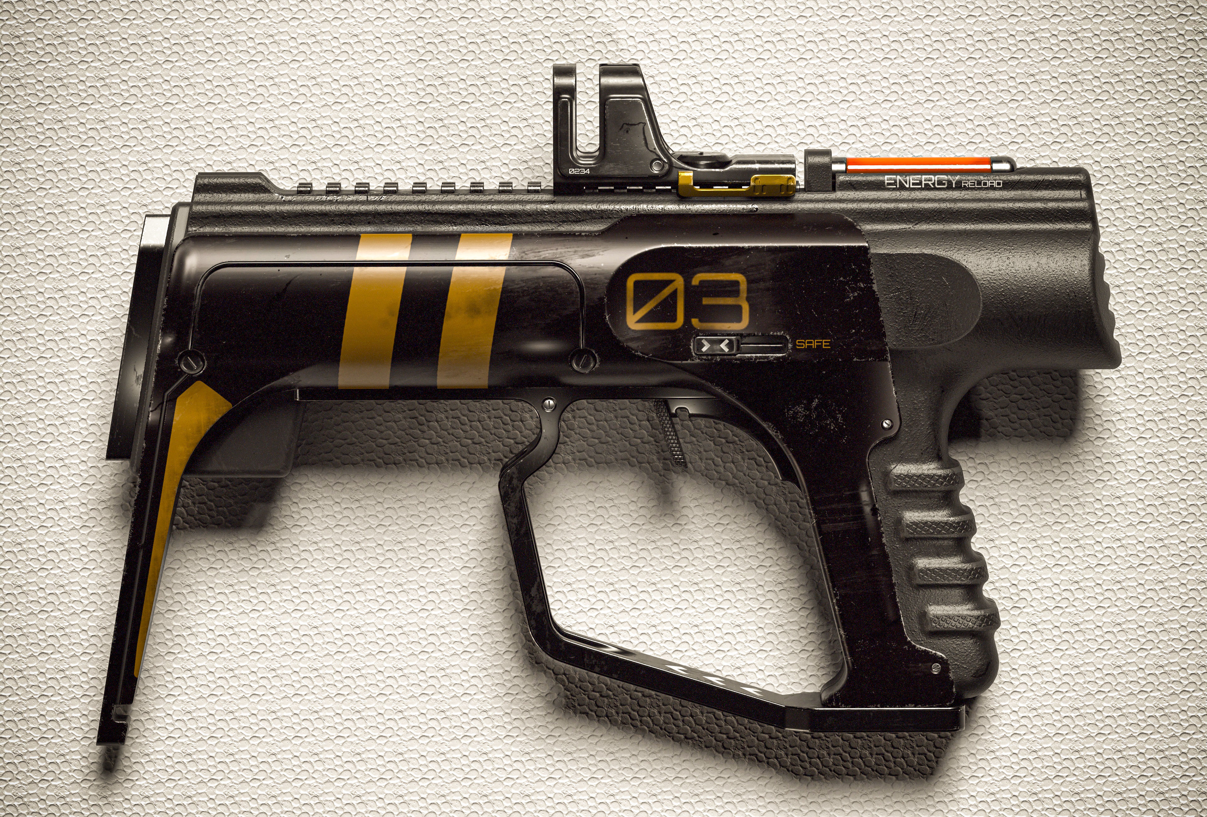 Sci-fi Beam SMG PBR Low-poly 3D model_1