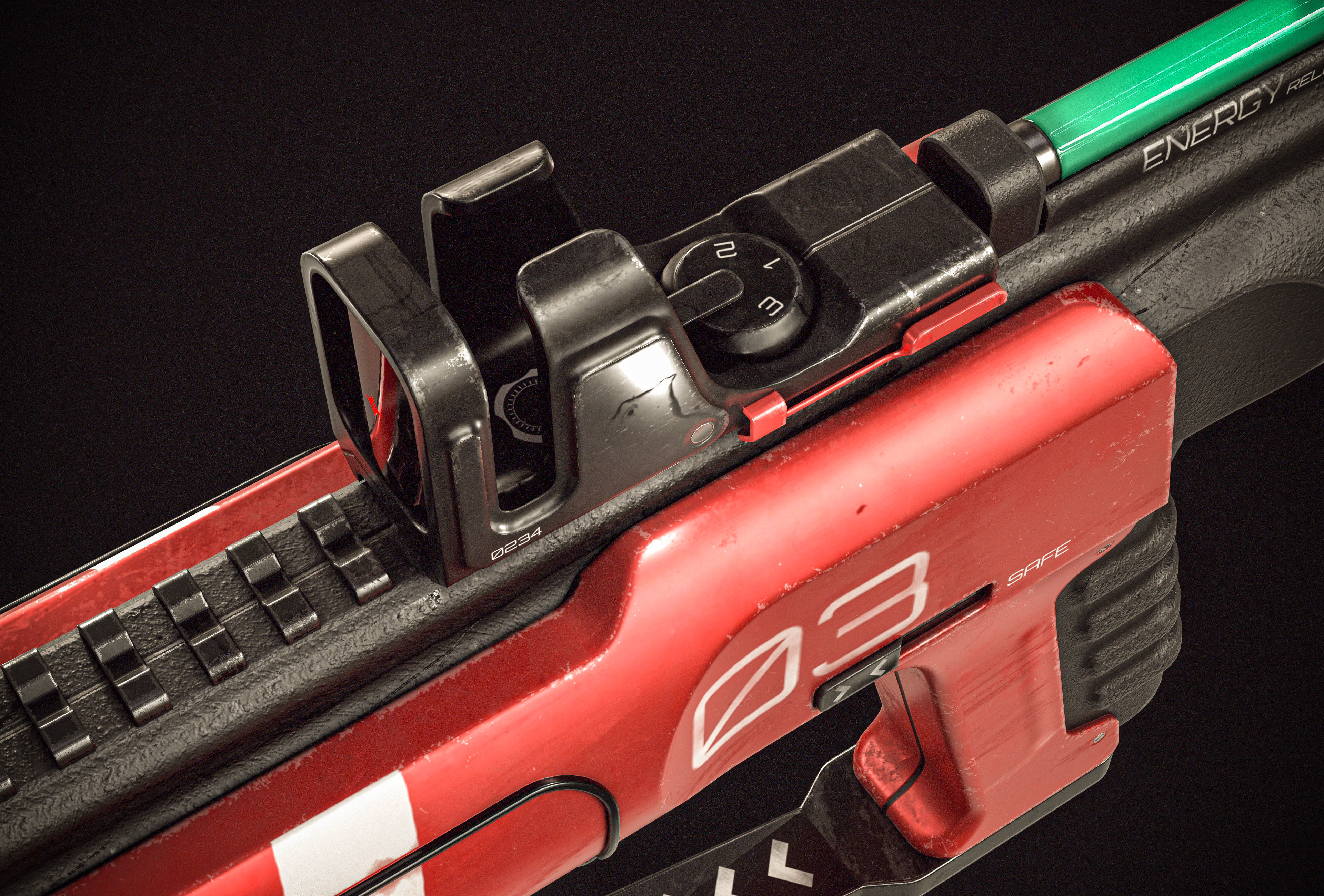 Sci-fi Beam SMG PBR Low-poly 3D model_9