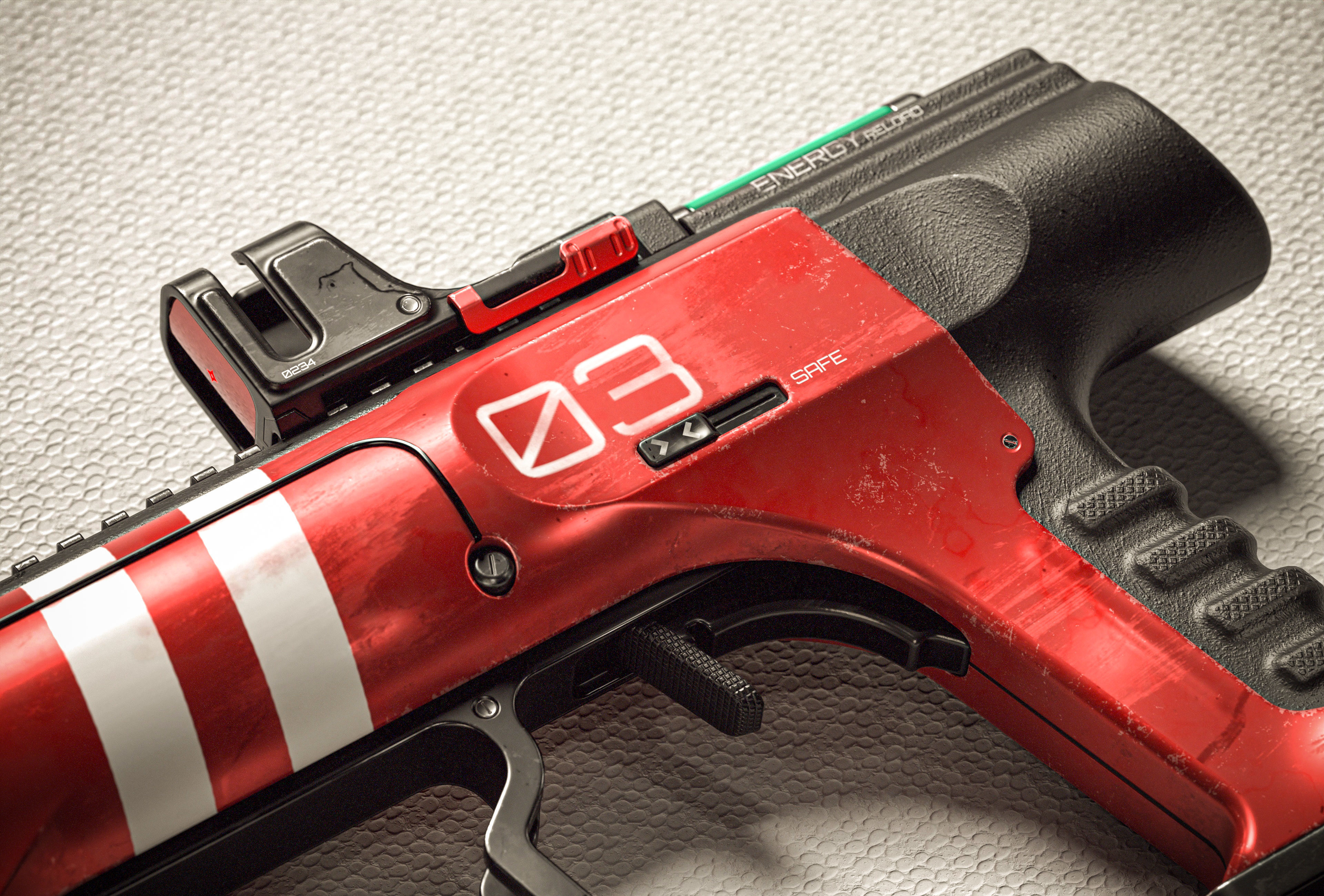 Sci-fi Beam SMG PBR Low-poly 3D model_4