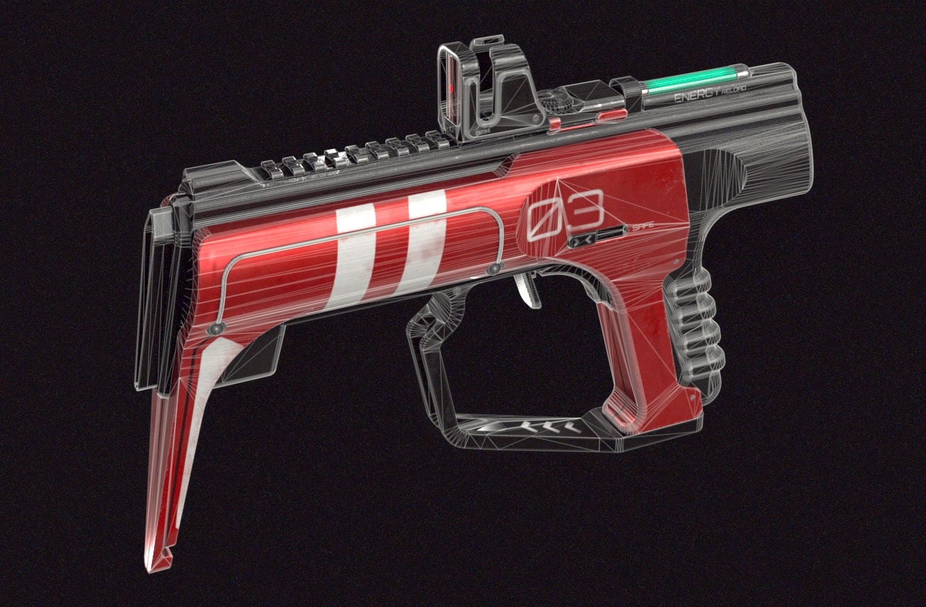 Sci-fi Beam SMG PBR Low-poly 3D model_15