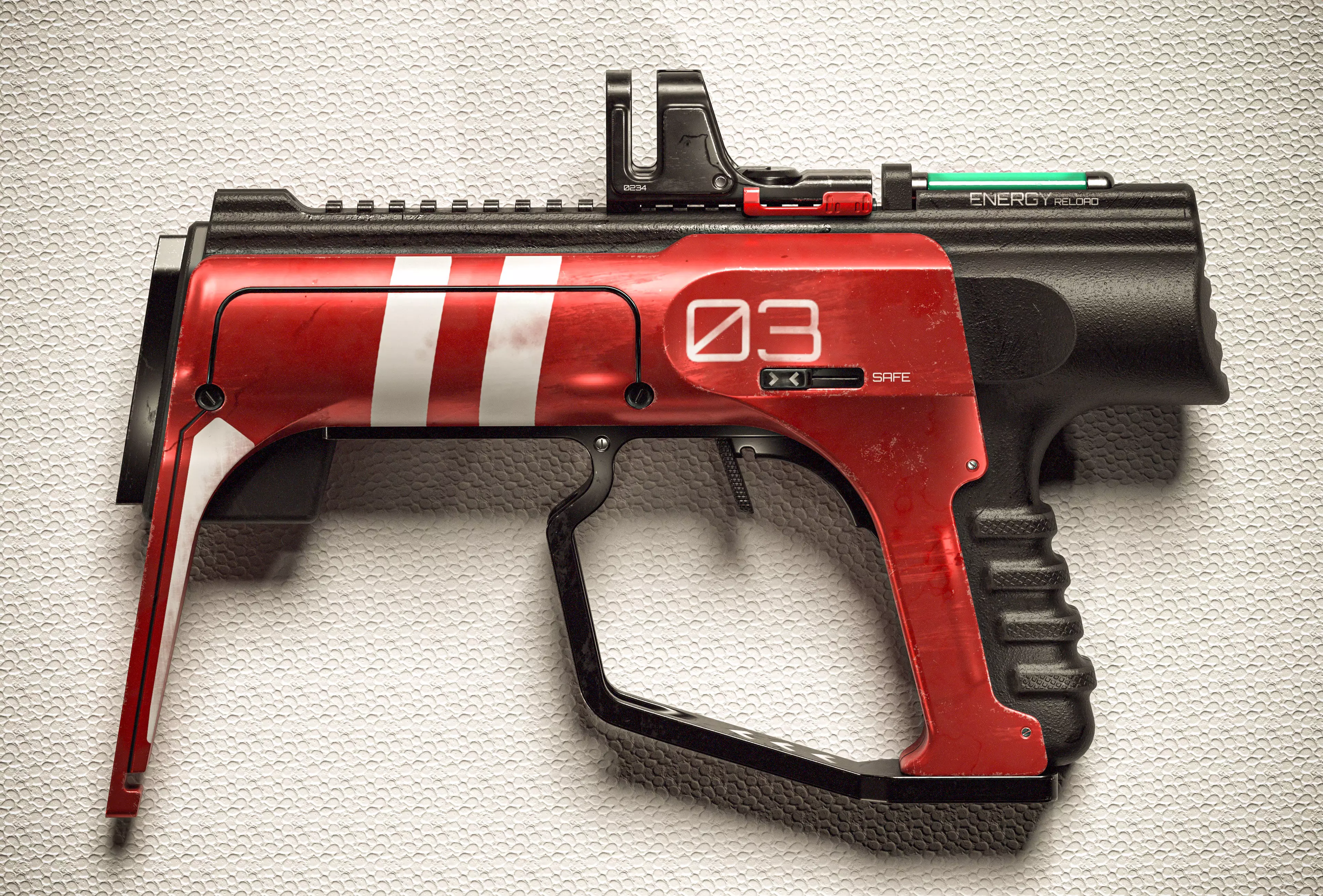 Sci-fi Beam SMG PBR Low-poly 3D model_0