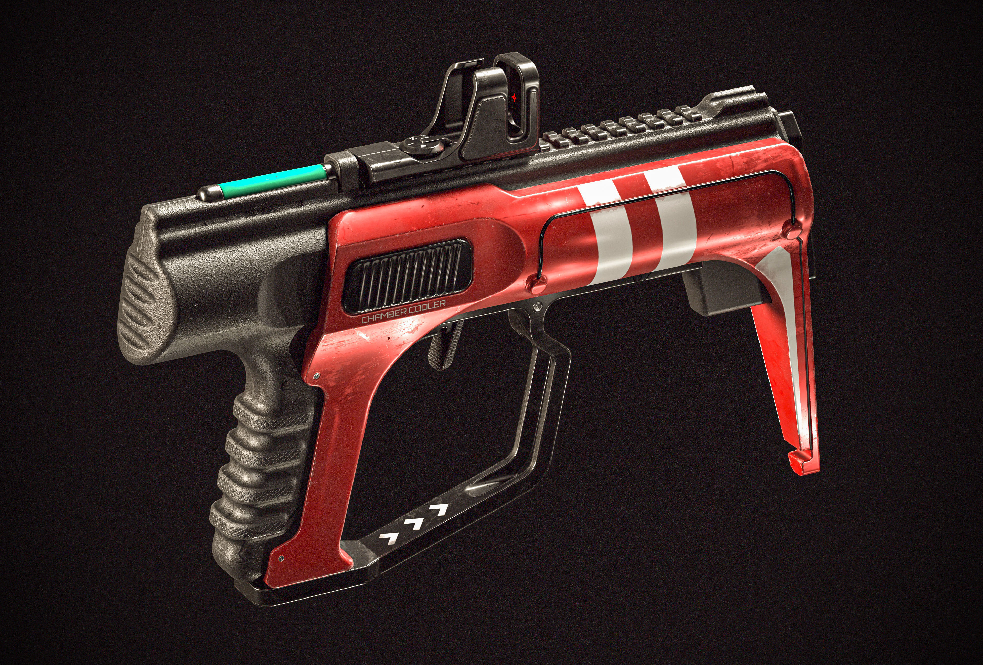 Sci-fi Beam SMG PBR Low-poly 3D model_7