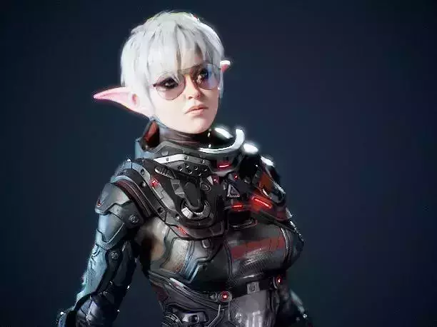 Space Elf Low-poly 3D model