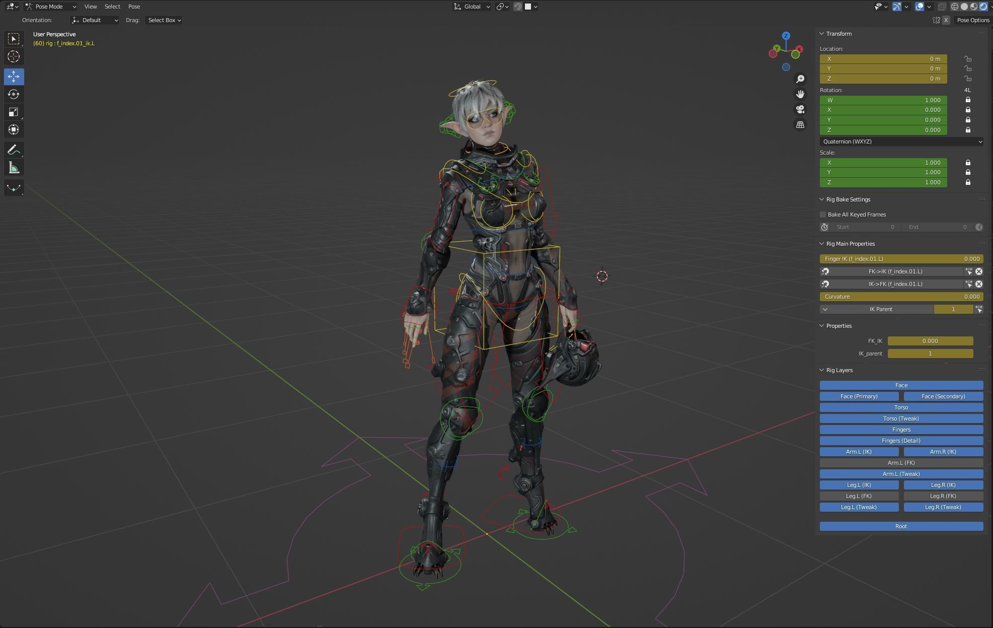 Space Elf Low-poly 3D model_7