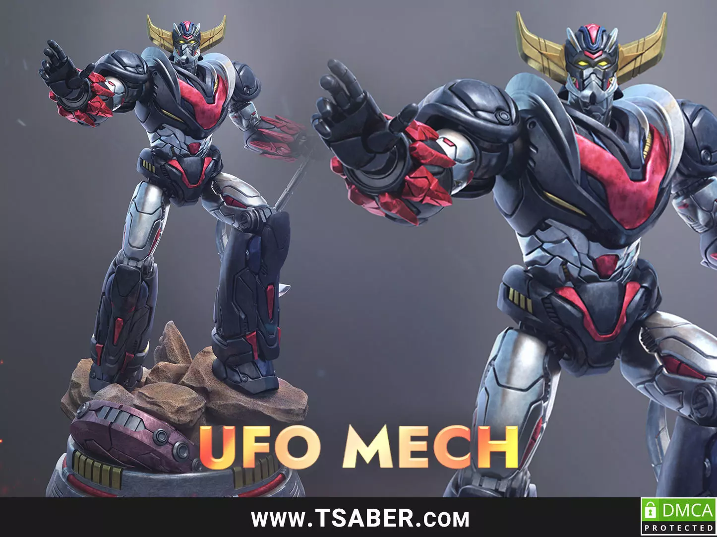 UFO Mech Statue 3D print model