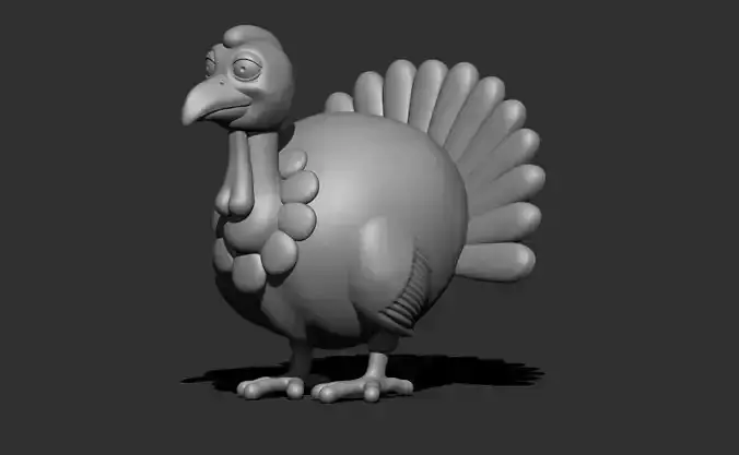 cartoon turkey 3d model for 3d printing 3D print model