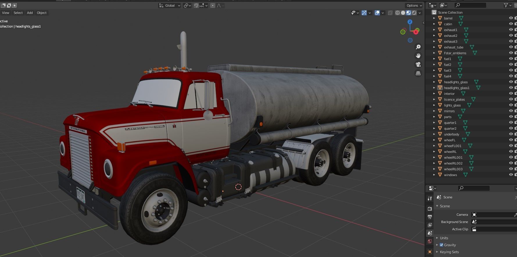 International Fleetstar tanker Low-poly 3D model_38