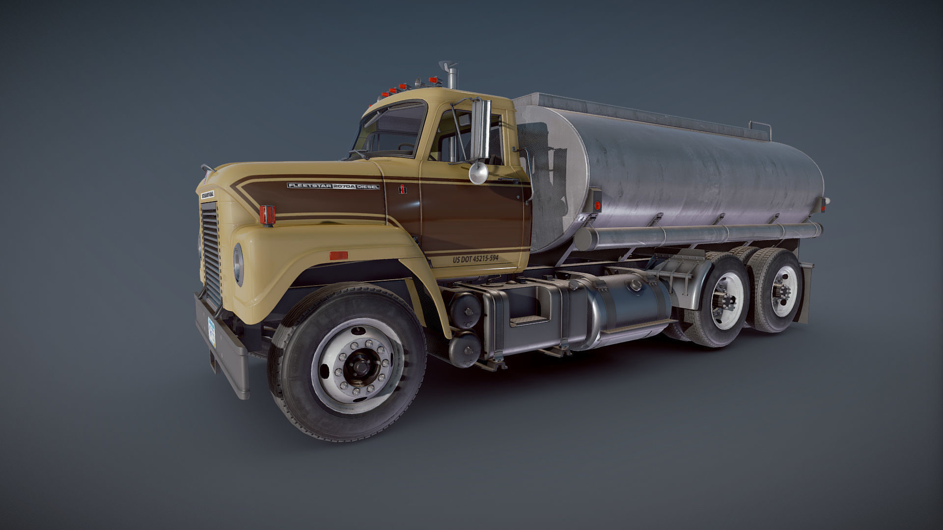 International Fleetstar tanker Low-poly 3D model_17