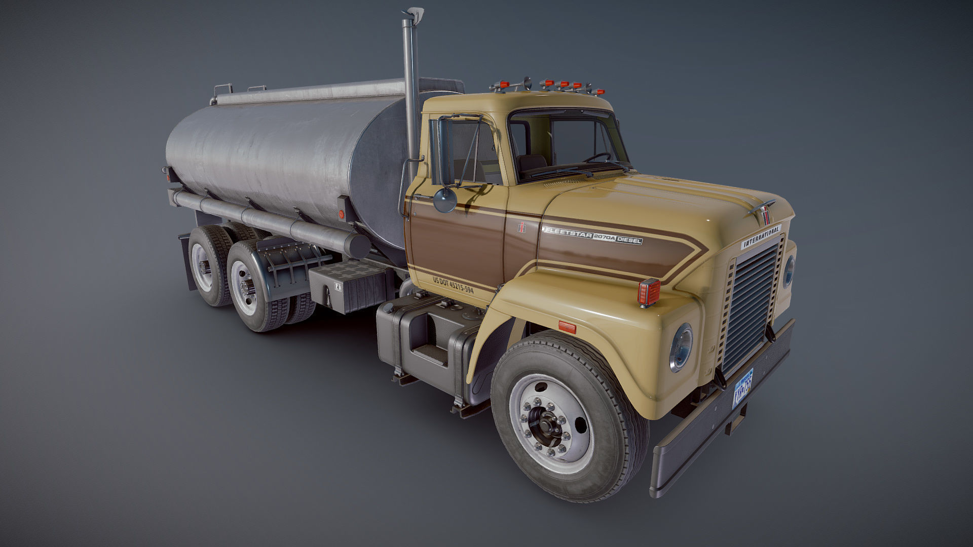 International Fleetstar tanker Low-poly 3D model_23