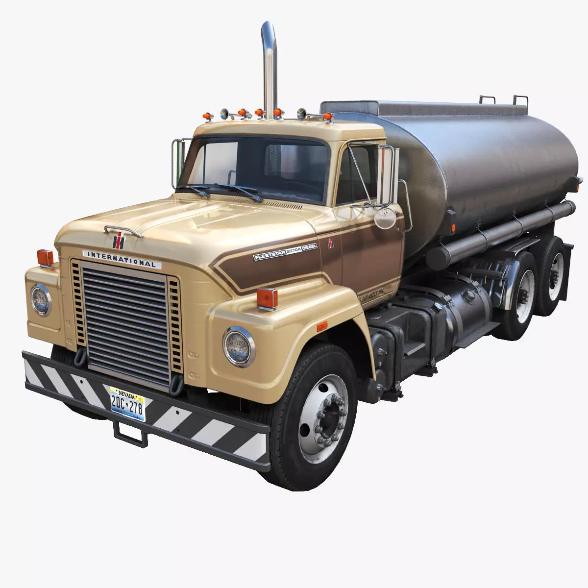 International Fleetstar tanker Low-poly 3D model_0