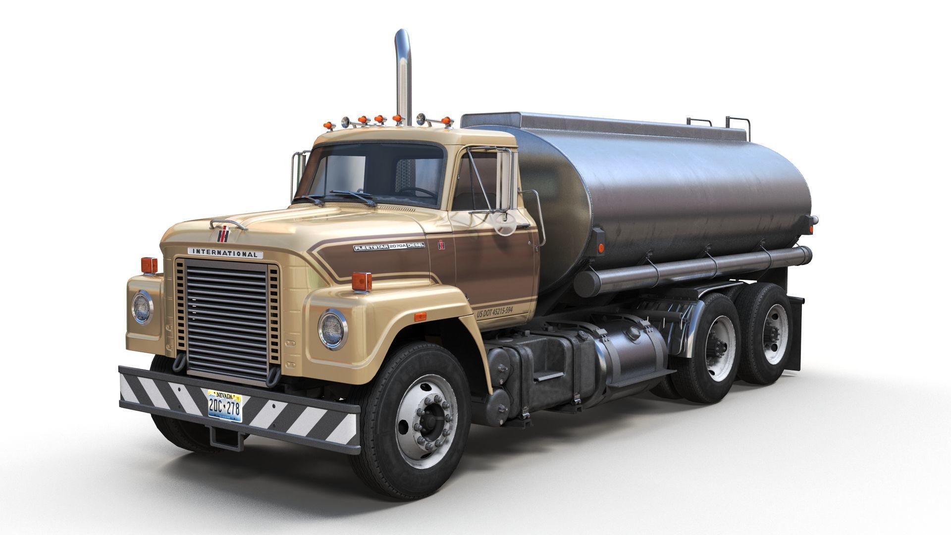 International Fleetstar tanker Low-poly 3D model_1