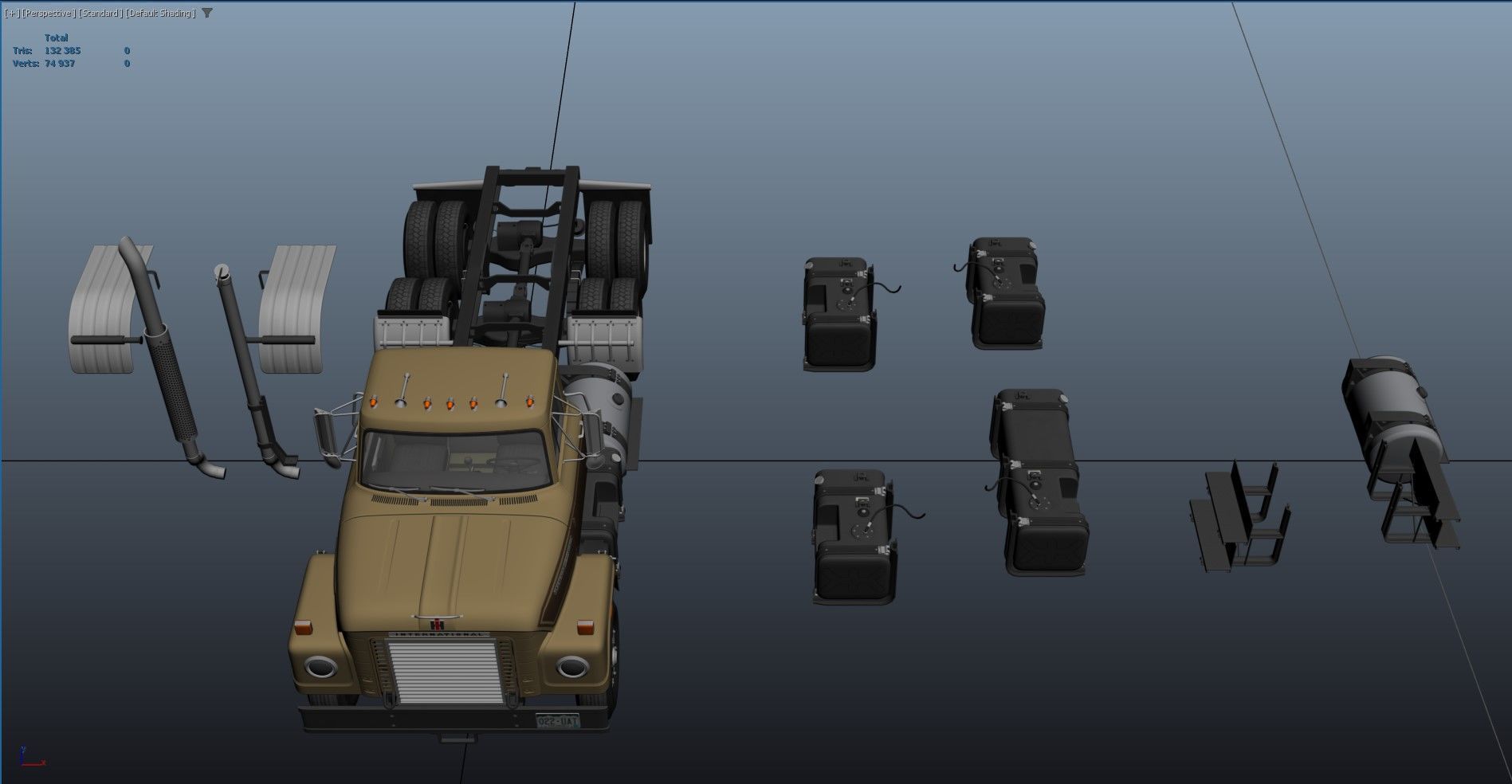 International Fleetstar tanker Low-poly 3D model_46