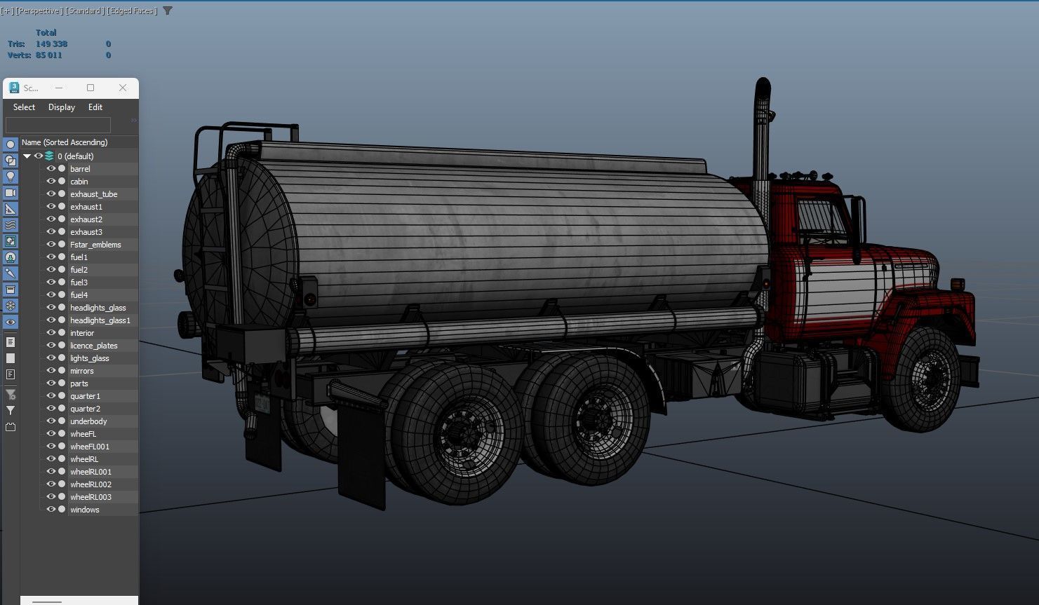 International Fleetstar tanker Low-poly 3D model_39