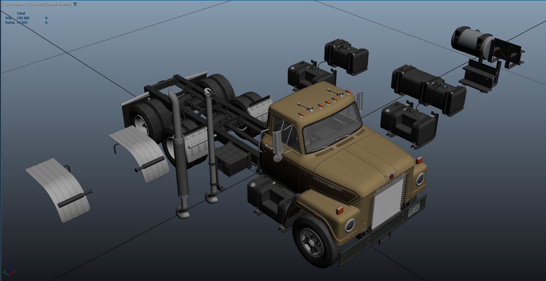 International Fleetstar tanker Low-poly 3D model_47