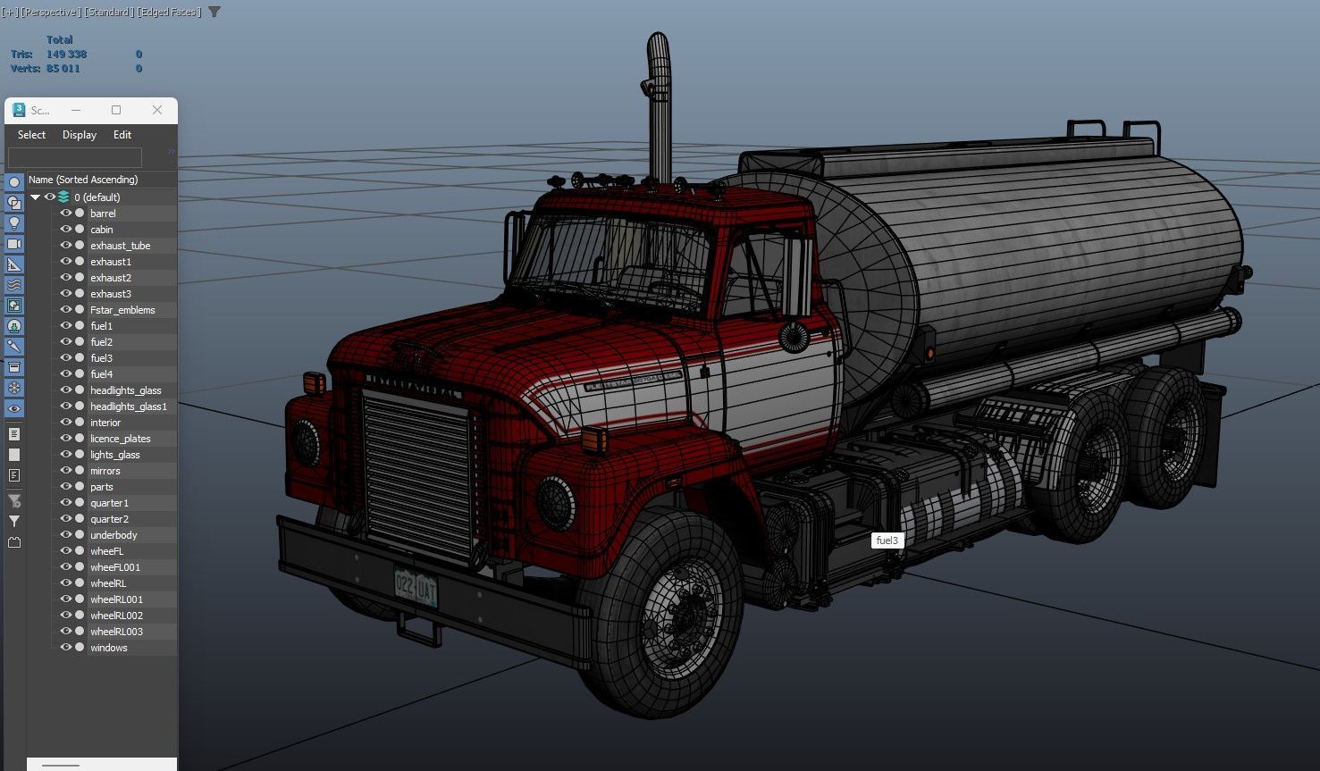 International Fleetstar tanker Low-poly 3D model_41