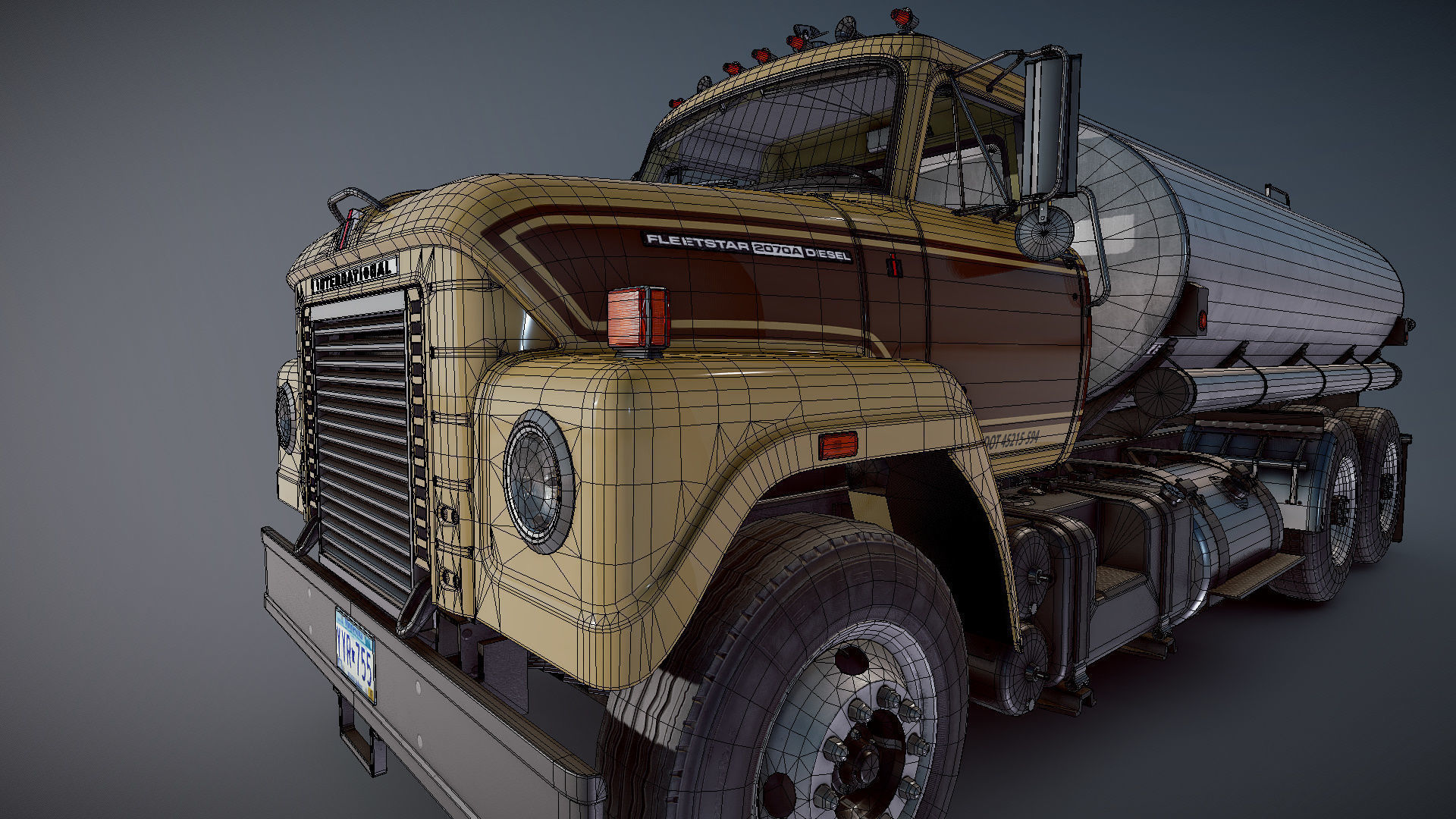 International Fleetstar tanker Low-poly 3D model_29