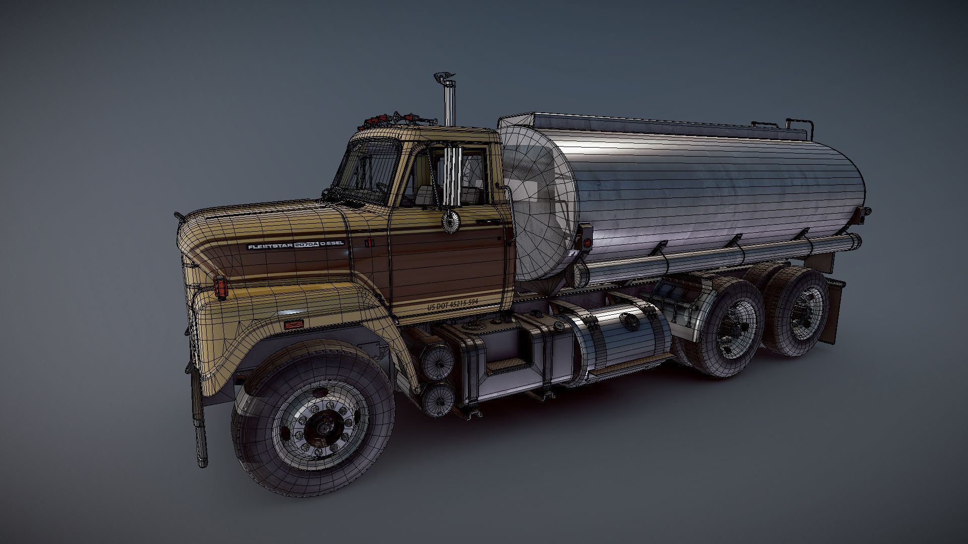 International Fleetstar tanker Low-poly 3D model_25