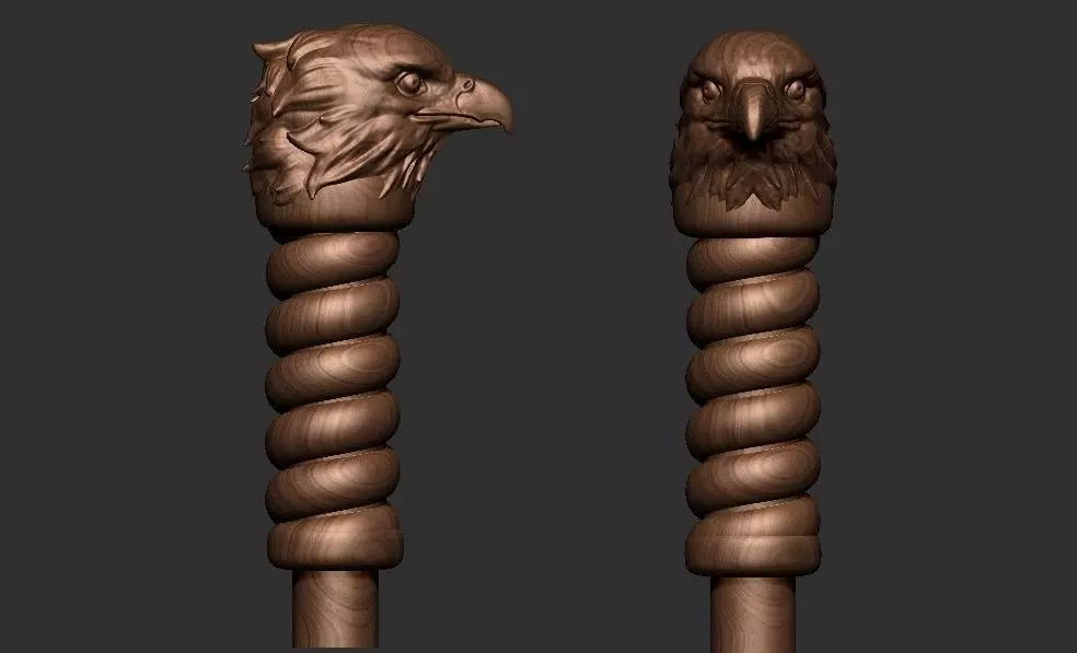 Eagle Canes and Walking Sticks HANDLE 3D Model printable 3D print model