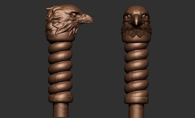Eagle Canes and Walking Sticks HANDLE 3D Model printable 3D print model